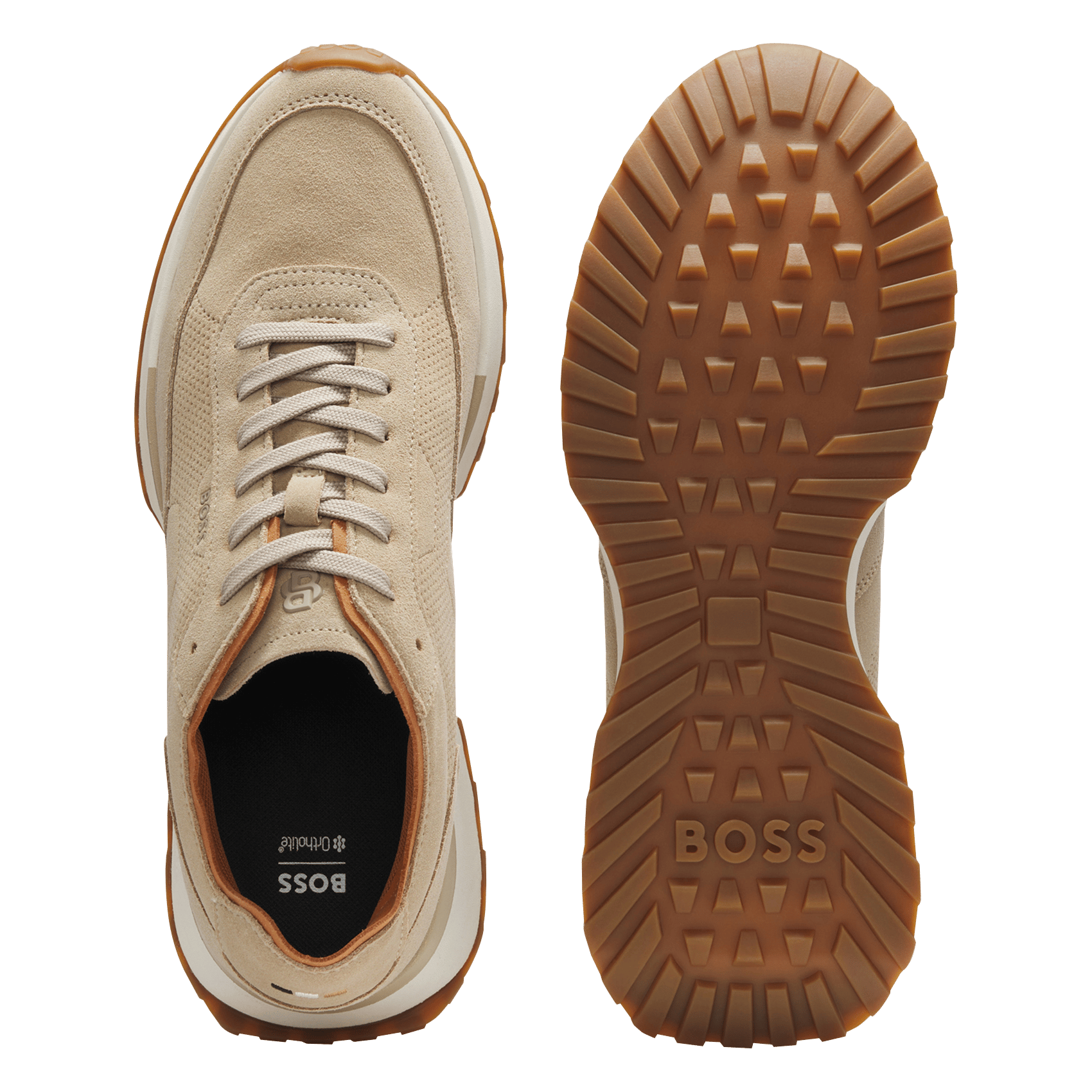 Baskets en cuir BOSS Beige