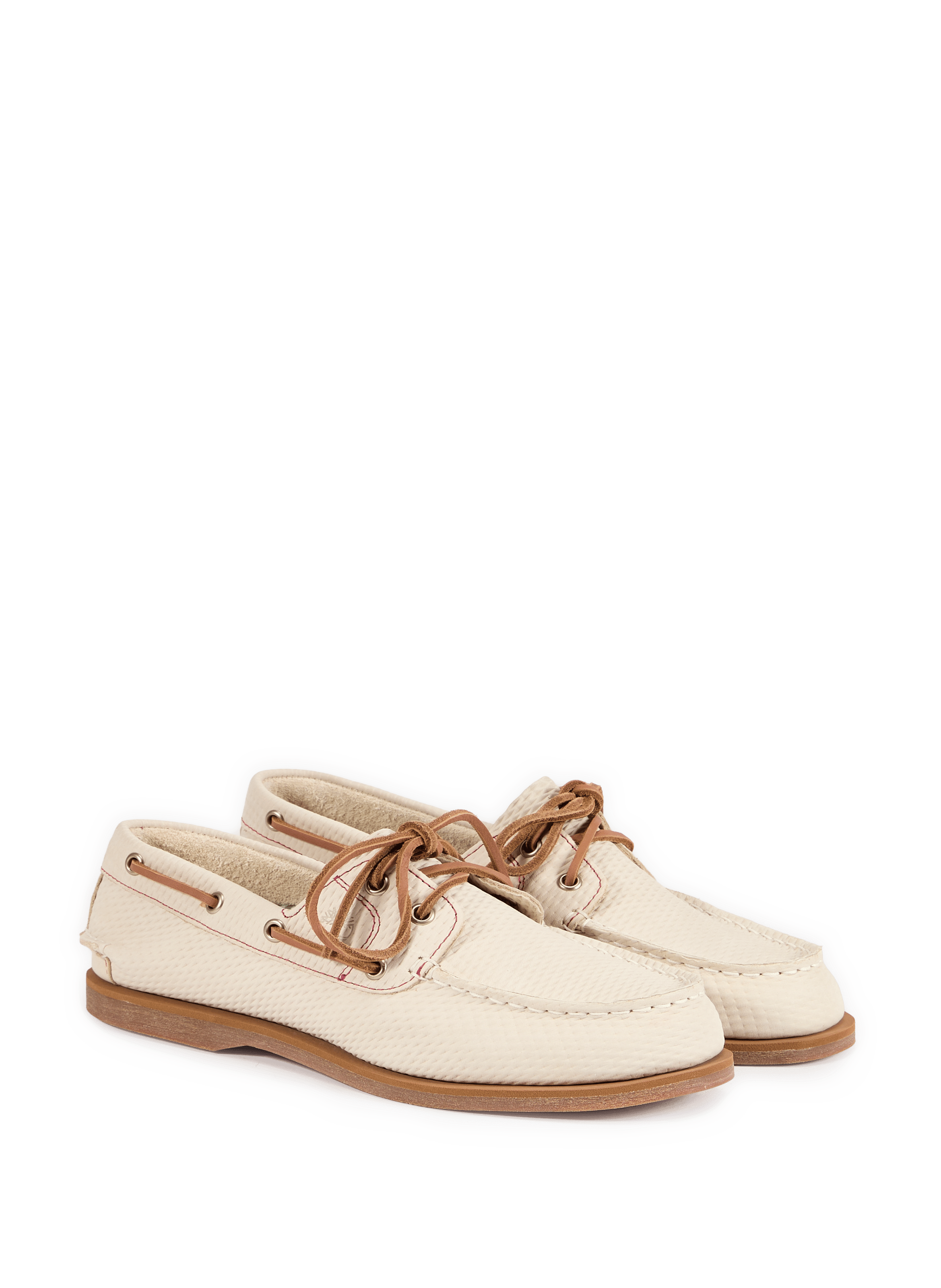 Chaussures bateau en cuir TIMBERLAND Blanc