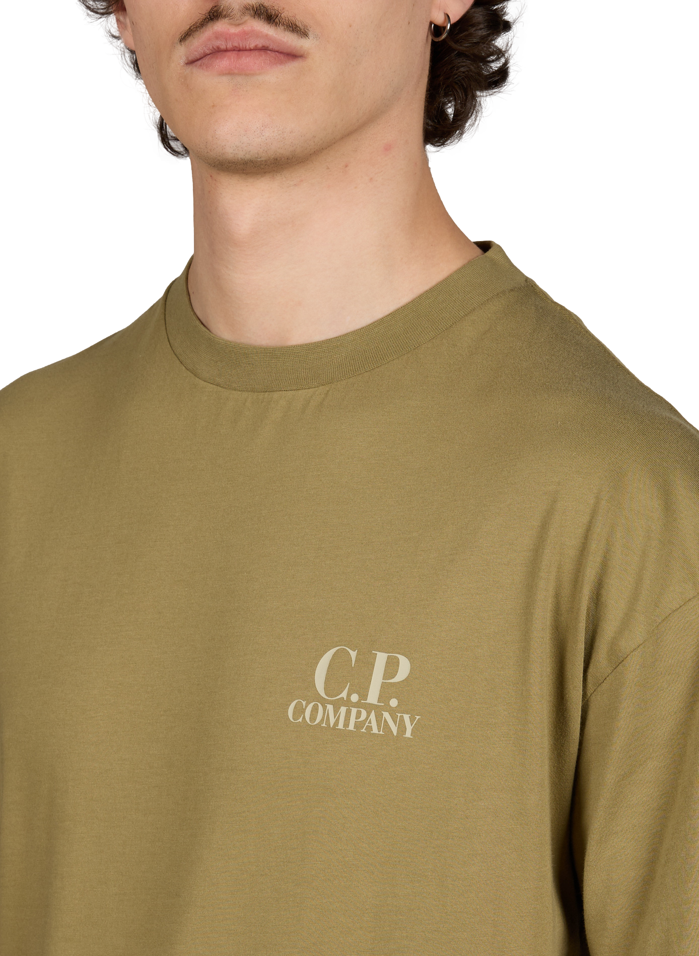 T-shirt à logo en coton CP COMPANY Vert