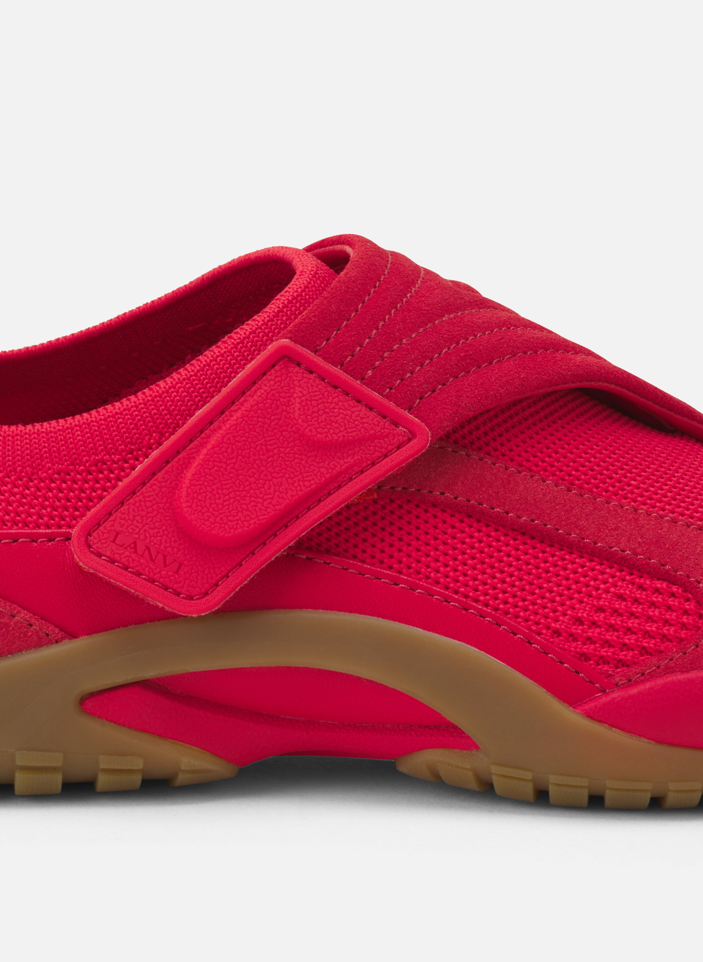 Sneaker lnv1 en suede tricote LANVIN Rouge