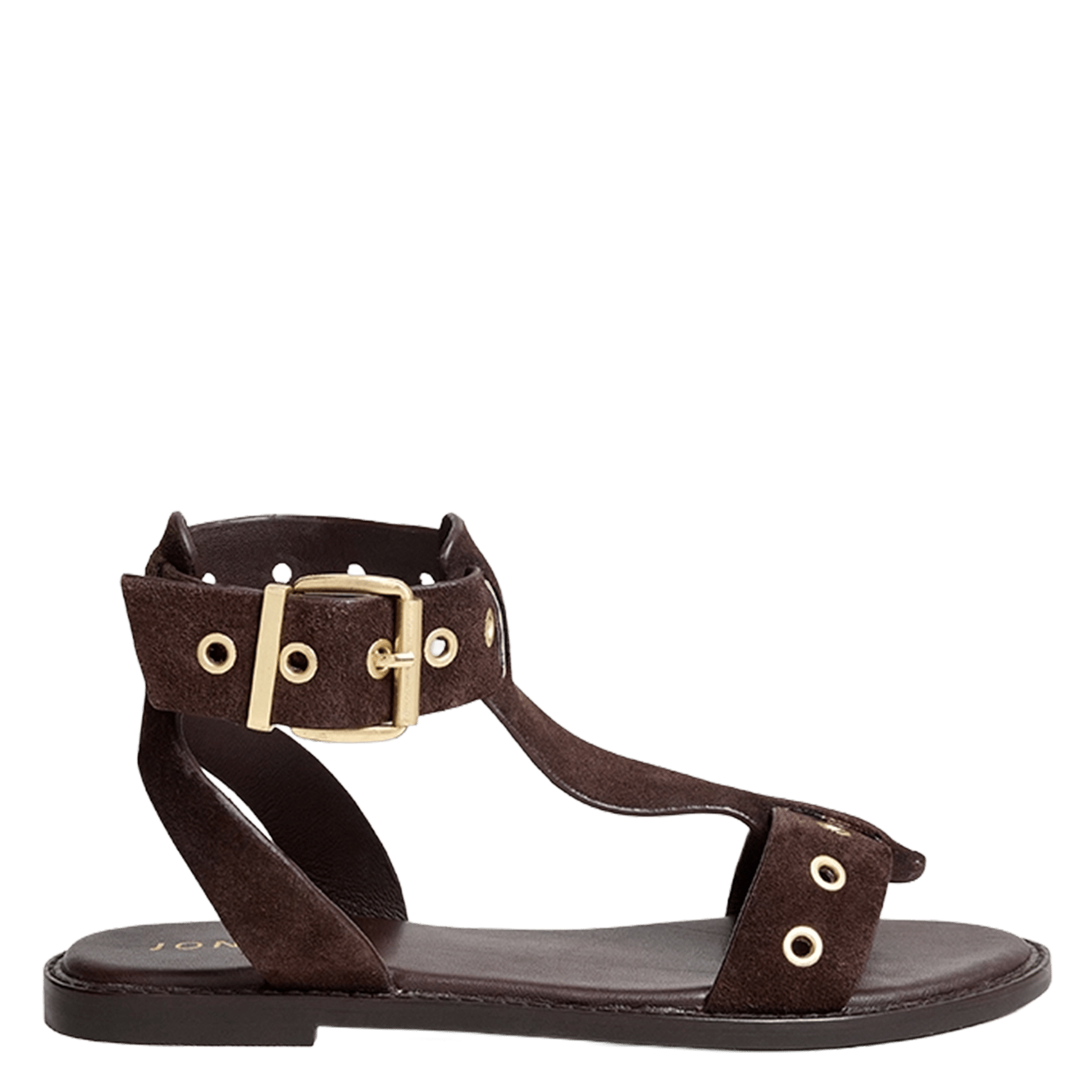 Sandales plates en cuir velours wizz JONAK Marron