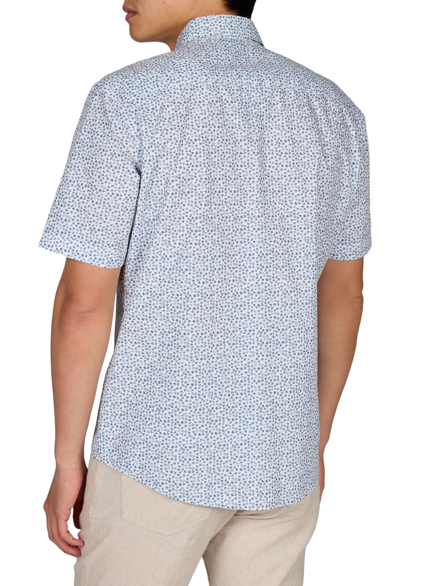 Chemise manches courtes à motif fleuri en coton PIERRE CARDIN Multicolore