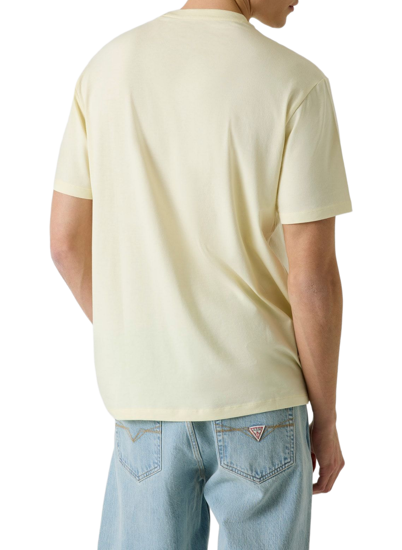 T-shirt droit en coton mélangé GUESS Yellow