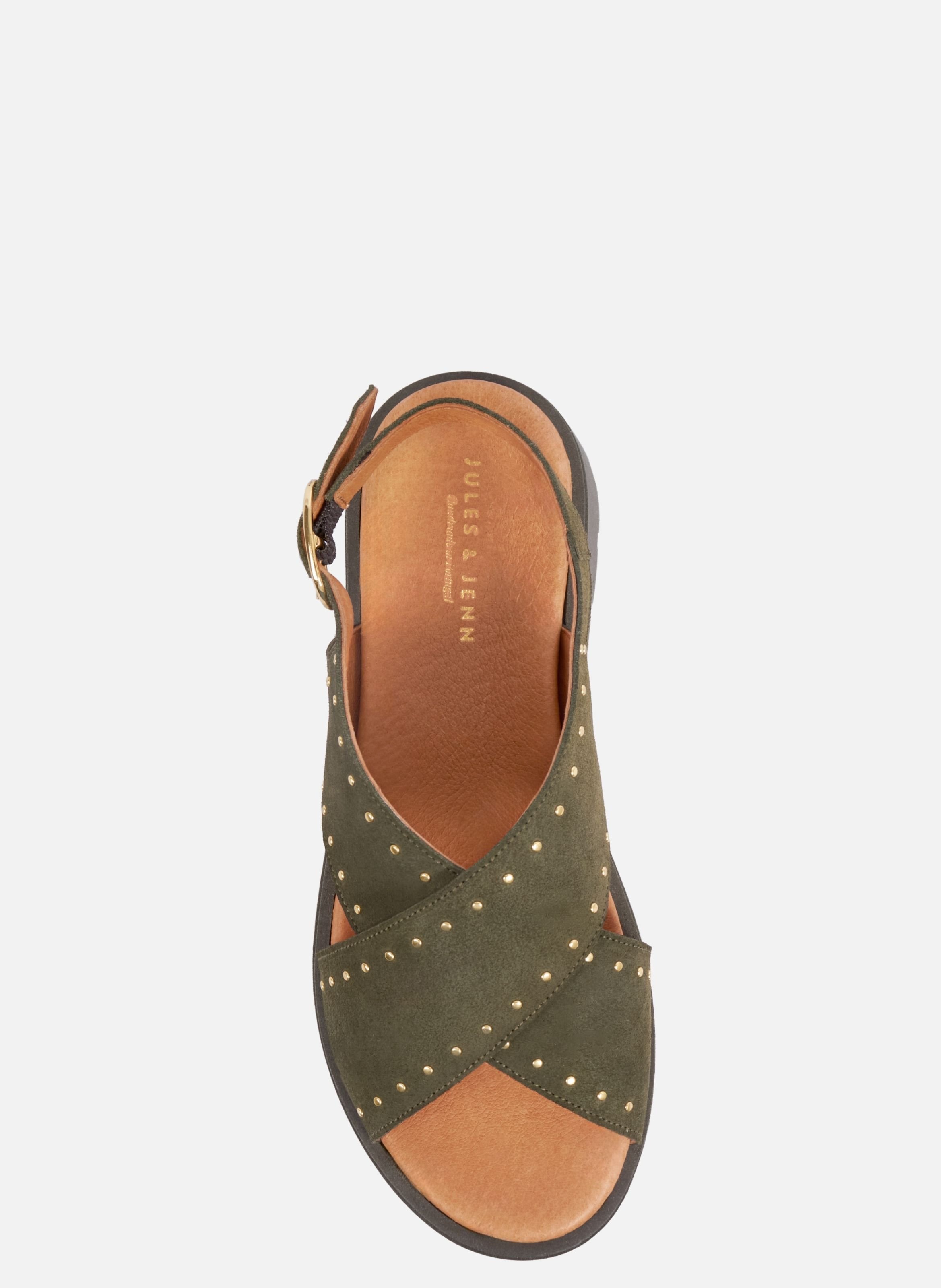 Sandalen van zacht suède leer JULES & JENN Kaki
