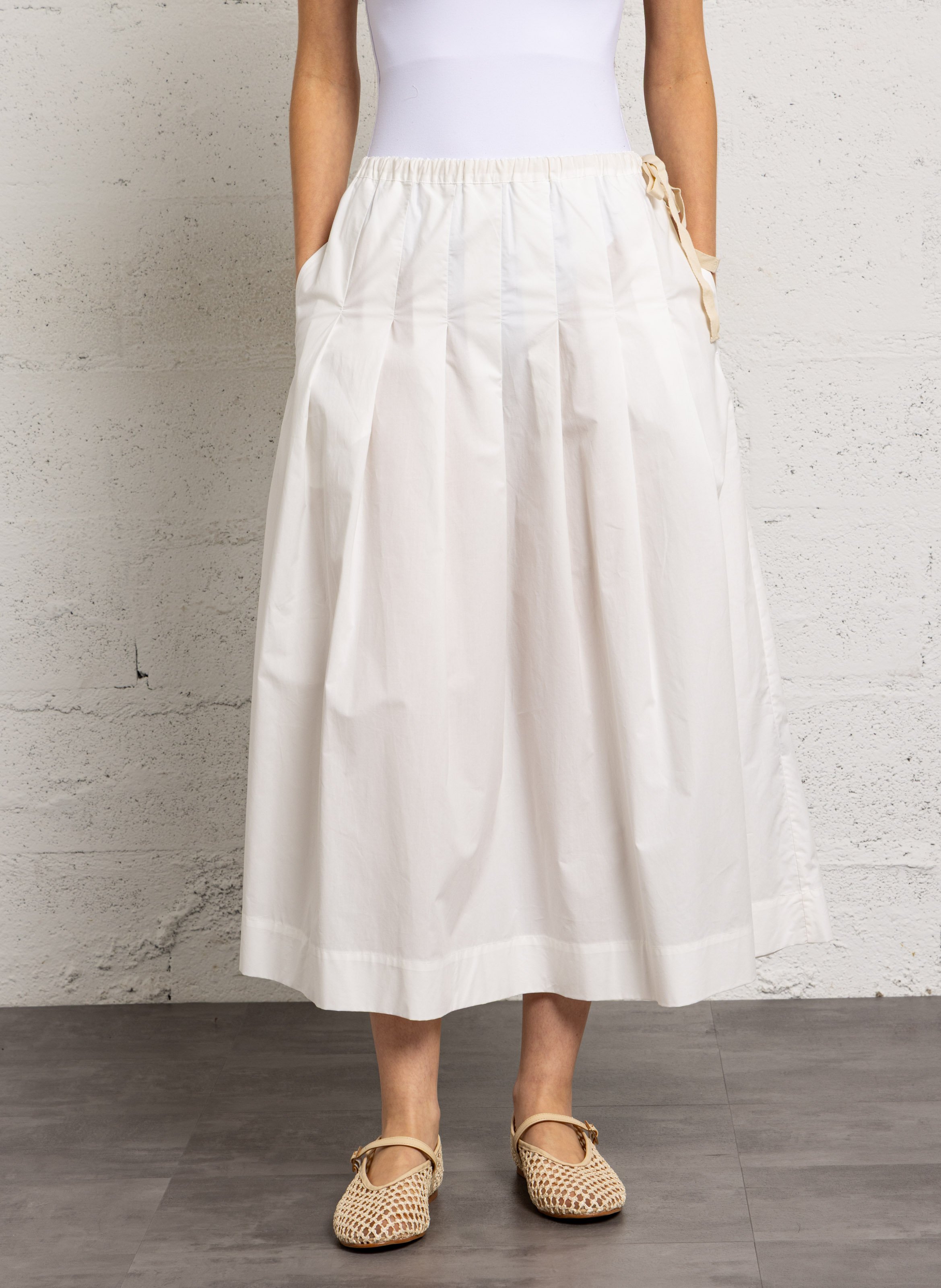 Jupe longue en coton amalia SOEUR Blanc