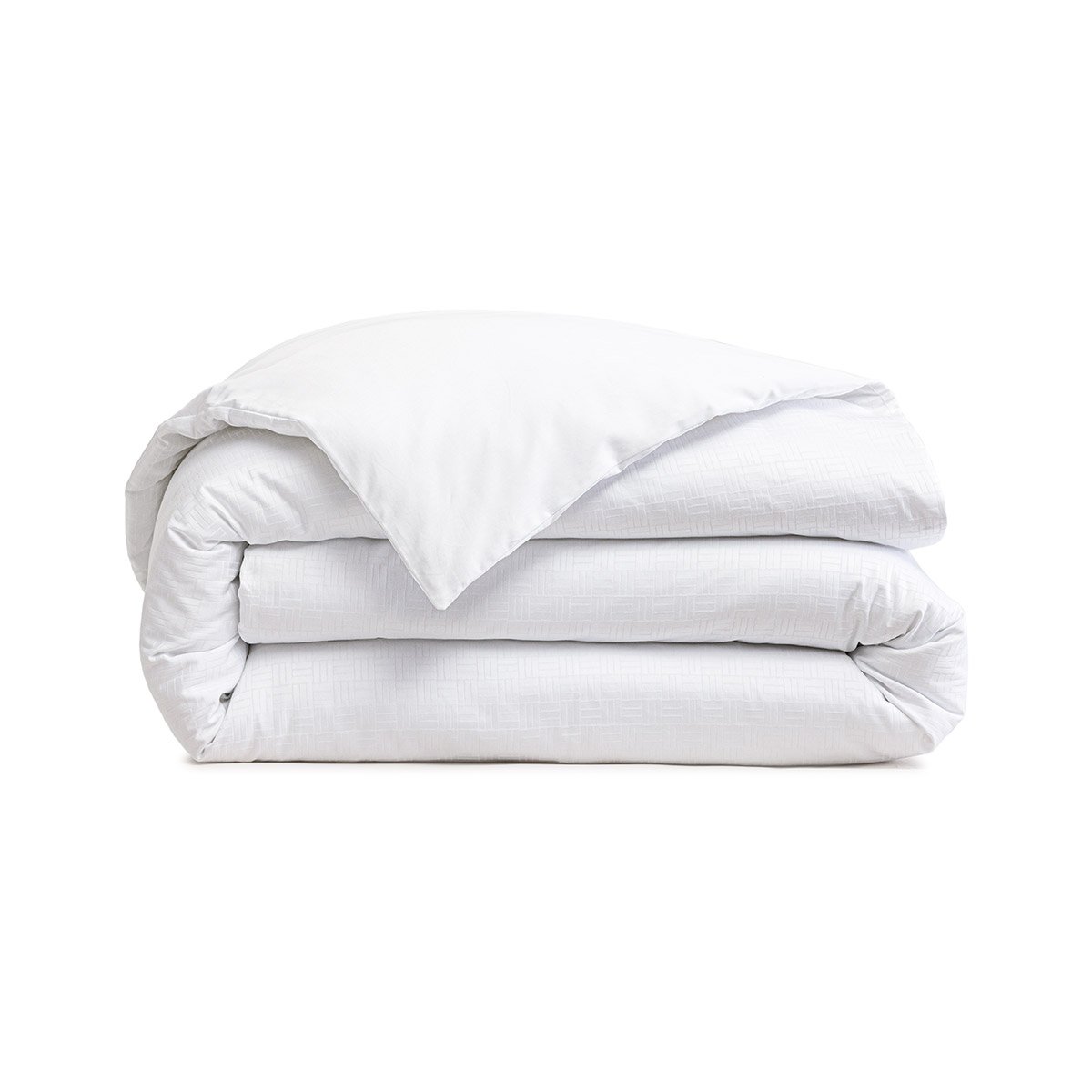 Housse de couette en satin de coton, lattice BOSS HOME Blanc