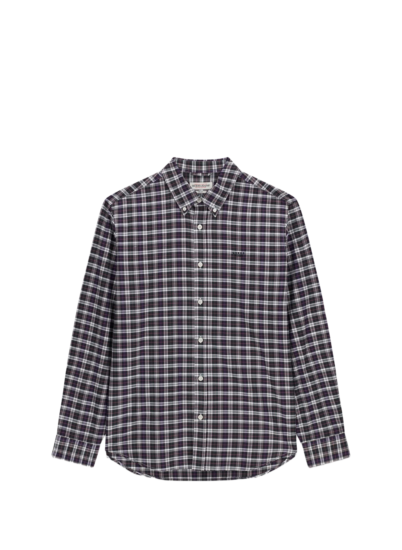 Checked shirt with embroidered logo in cotton GUESS Green