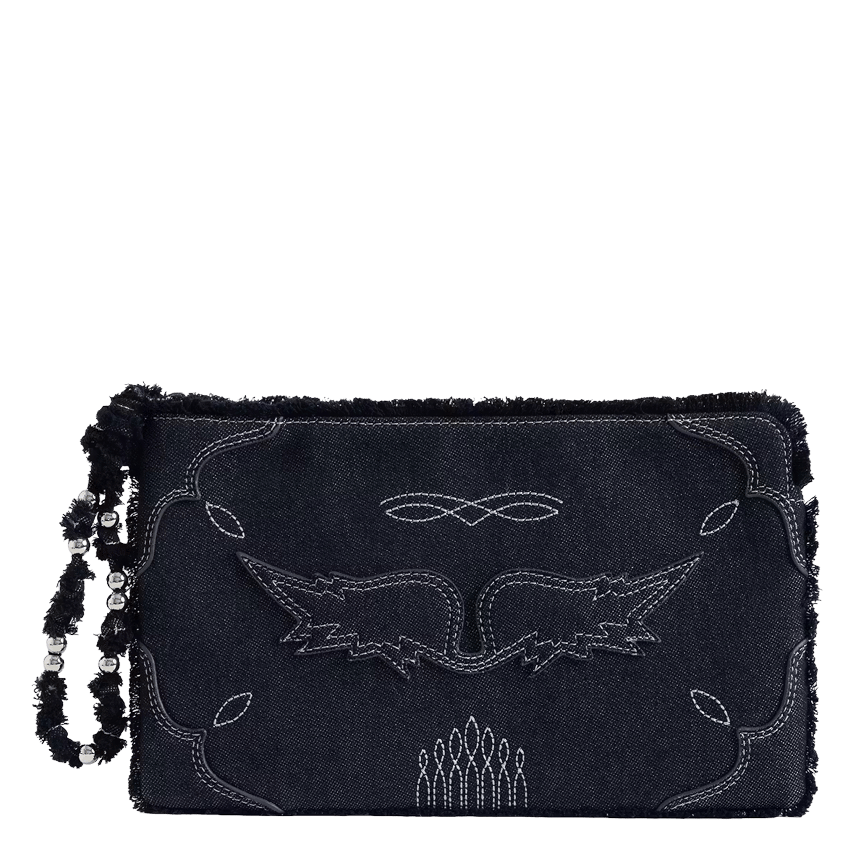 Geborduurde katoenen mix clutch ZADIG&VOLTAIRE Blauw