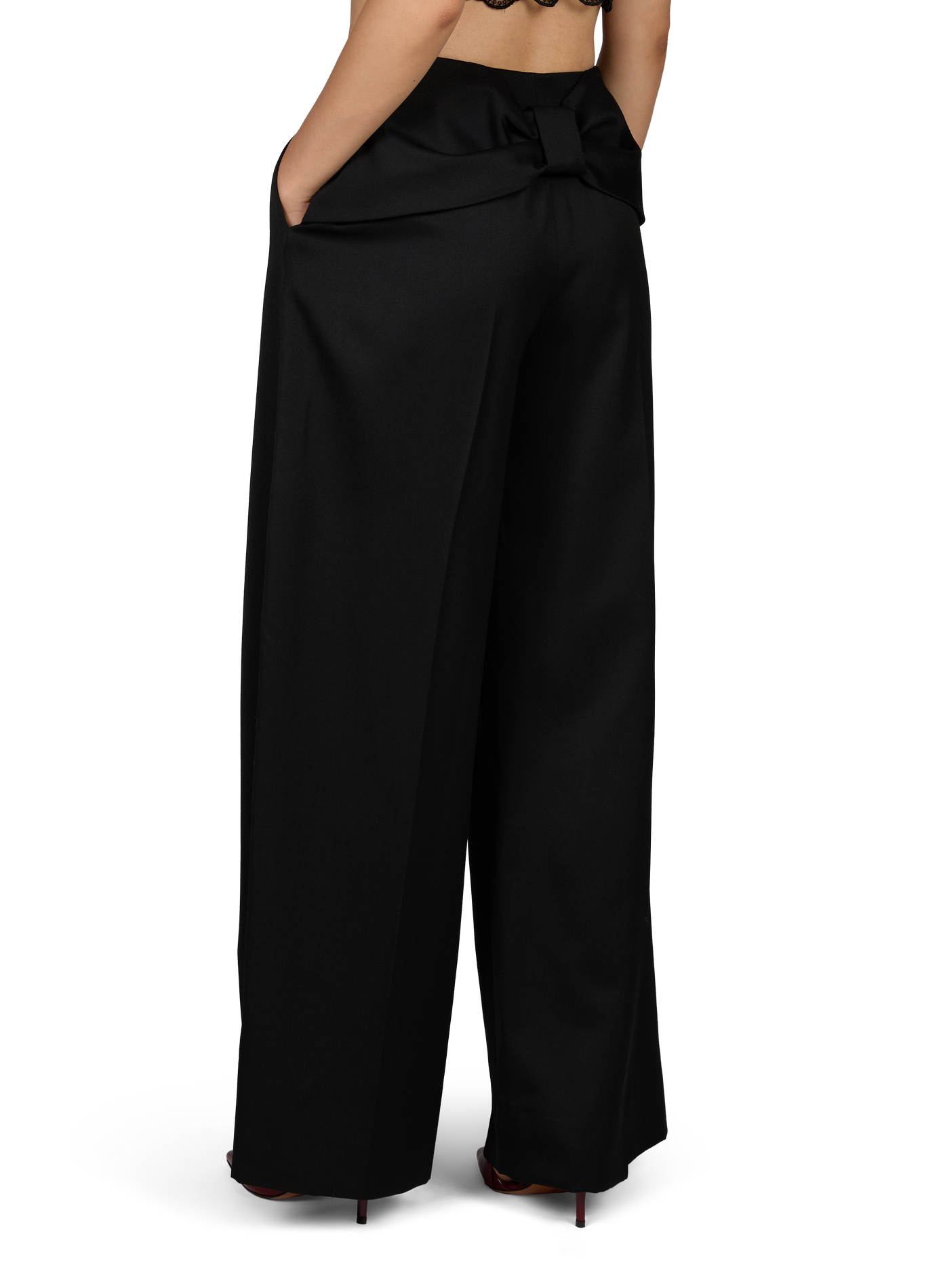 Wide-leg pants with a bow SIMONE ROCHA Black