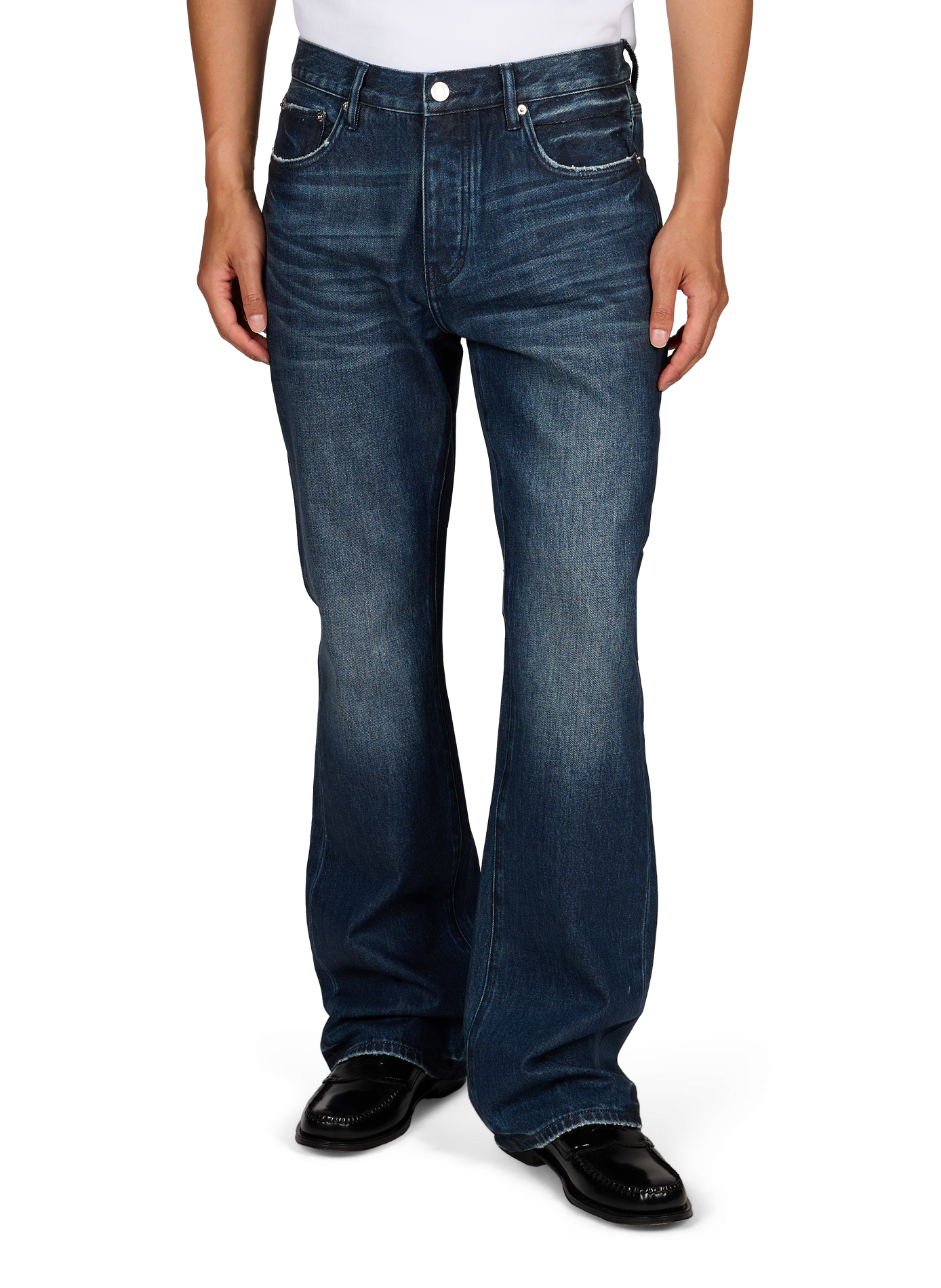 Bootcut washed denim jeans in cotton PURPLE BRAND Blue