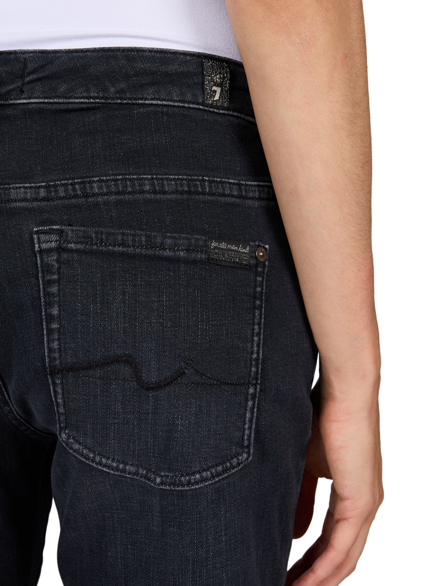 Faded straight-cut jeans 7 FOR ALL MANKIND Black