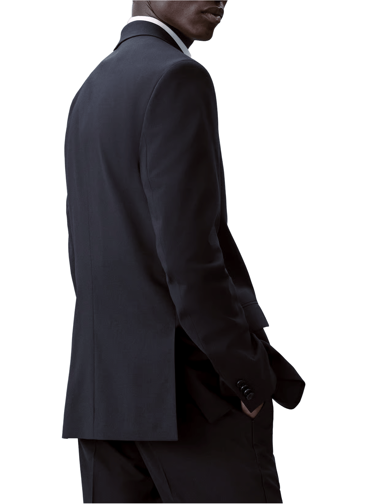 Blazer droit en laine mélangée CALVIN KLEIN Bleu