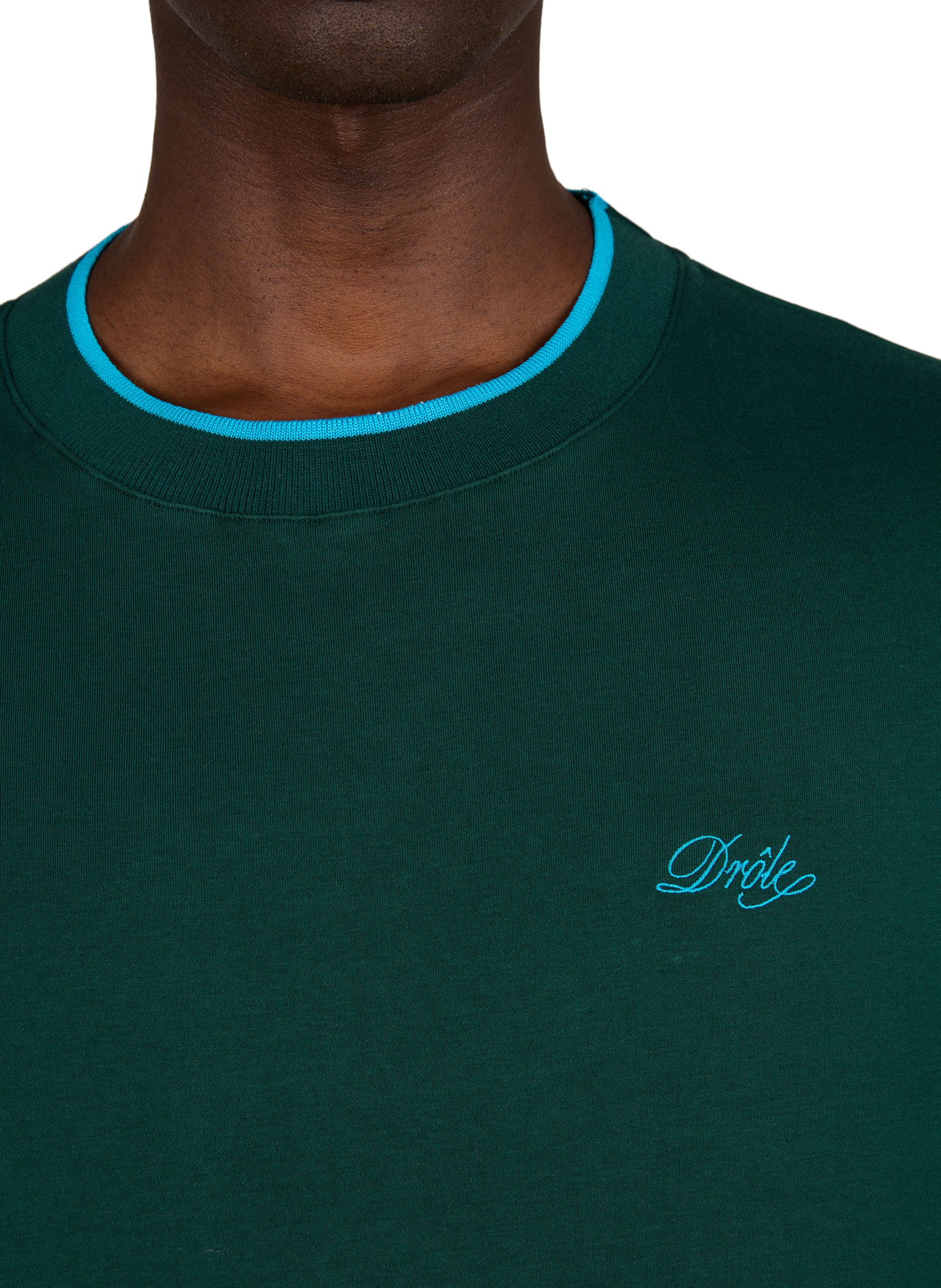 Funny belissima straight round neck cotton T-shirt DROLE DE MONSIEUR Green