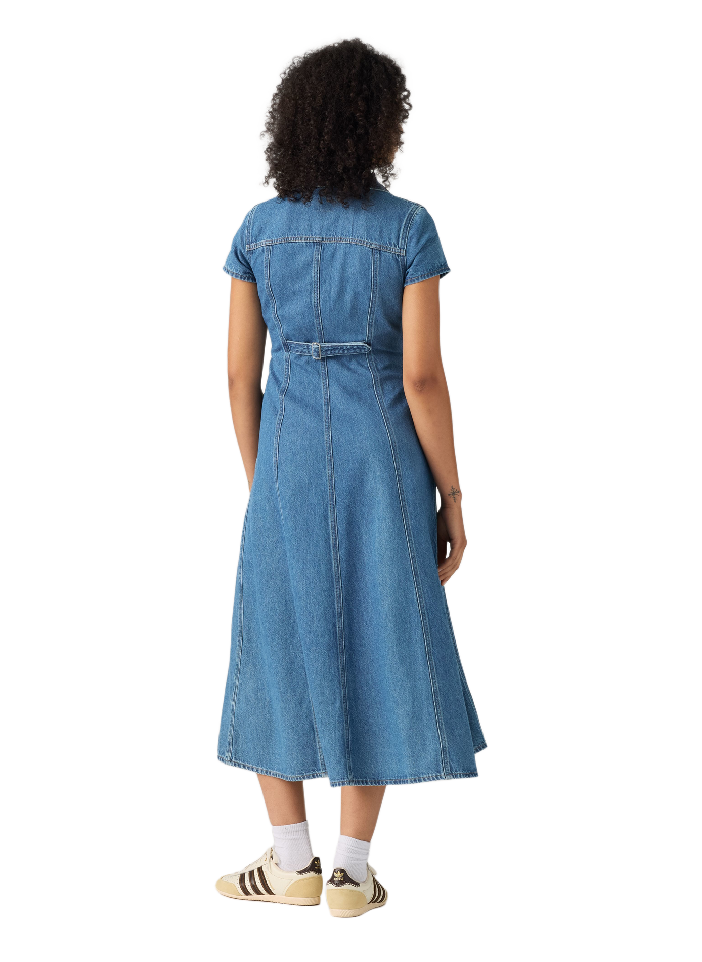 Midi-Jeanskleid aus Baumwolle mit klassischem Kragen LEVI'S Blau