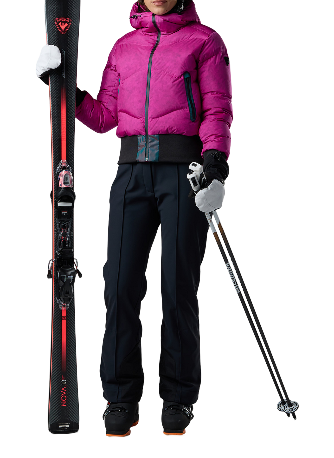 Veste de ski Snowblaze col montant matelassé ROSSIGNOL Rose