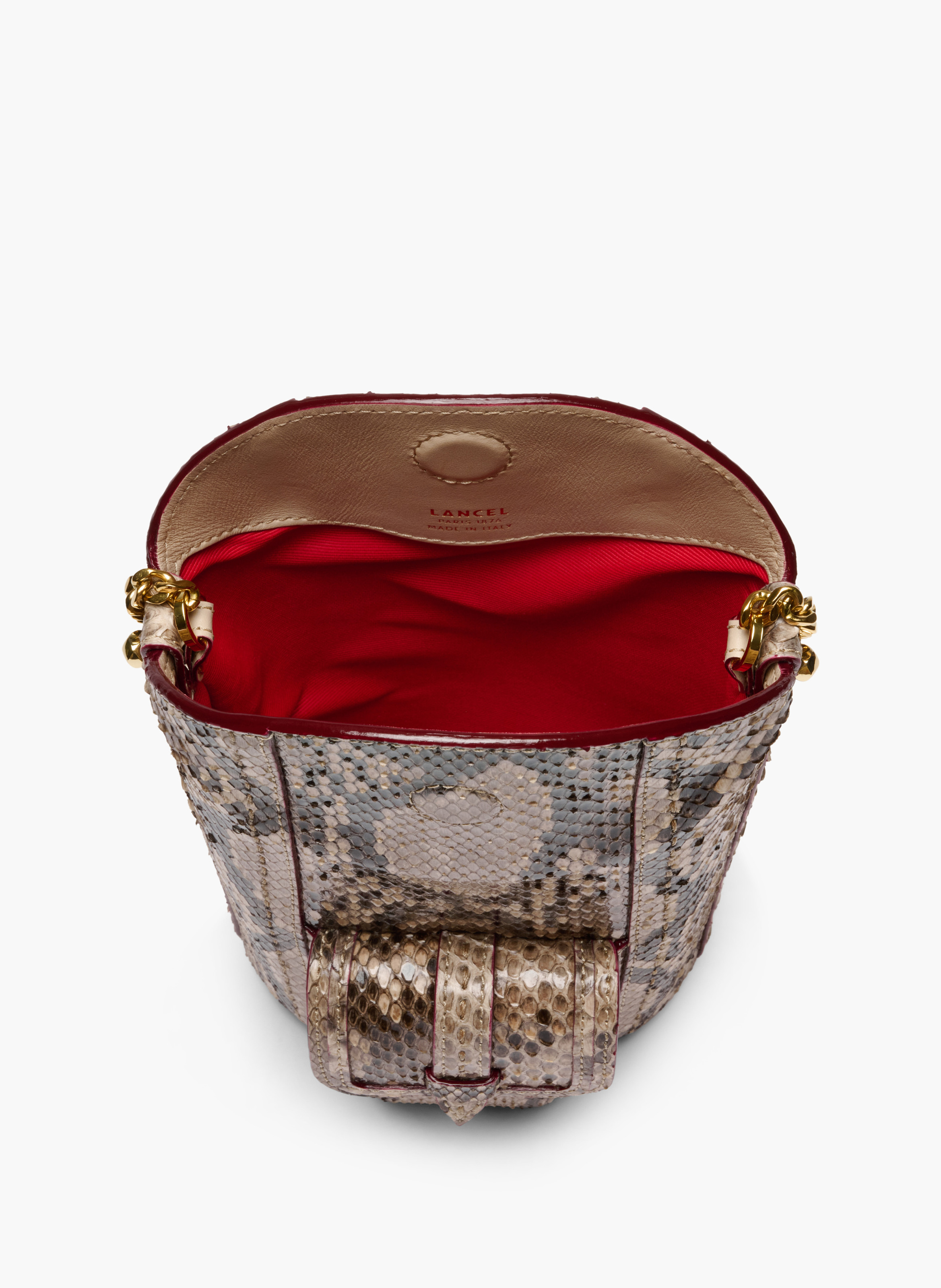 Mini sac seau premier flirt de lancel en python LANCEL Beige