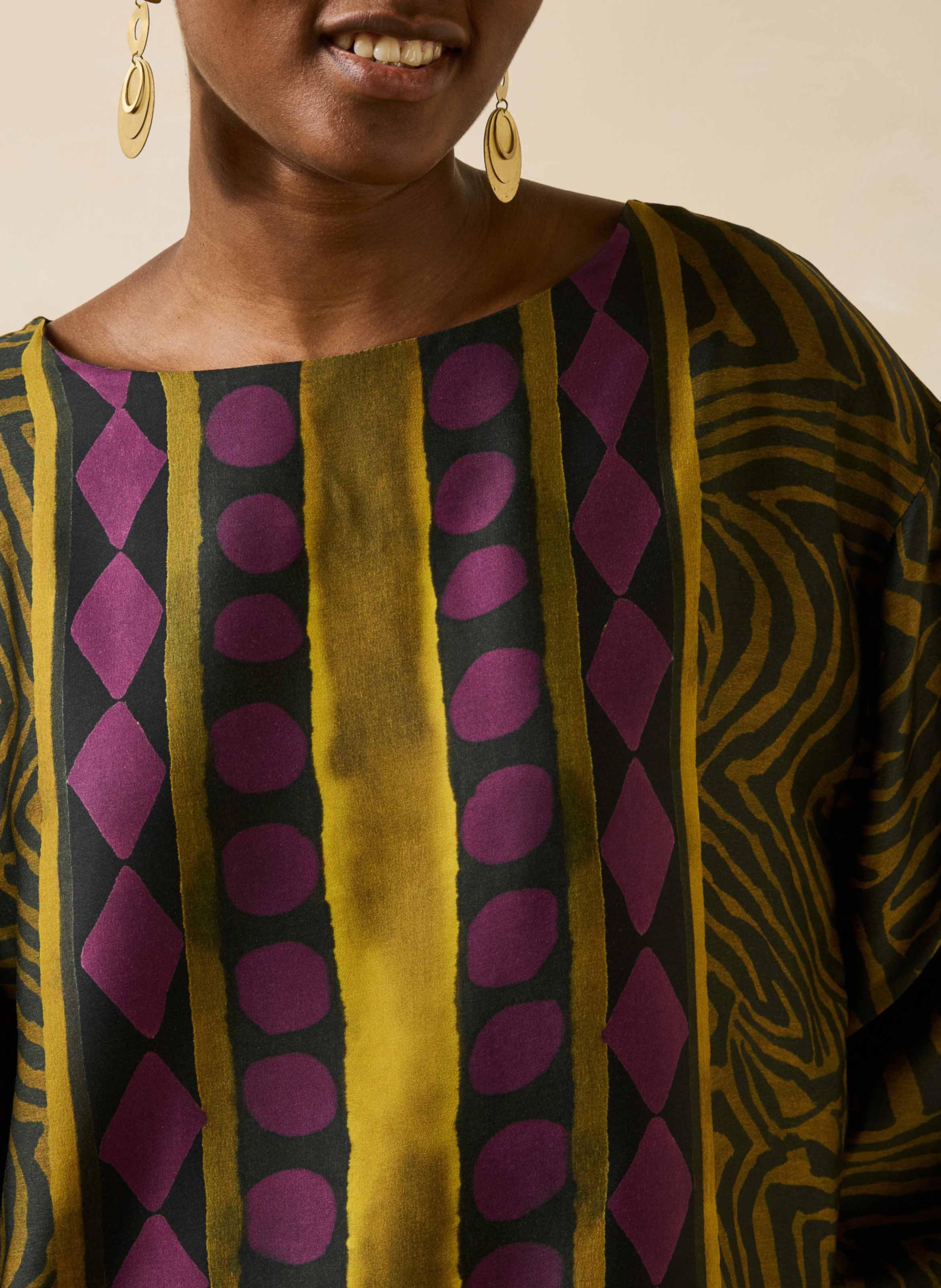 Rechte top met ronde hals en print LA FEE MARABOUTEE Veelkleurig