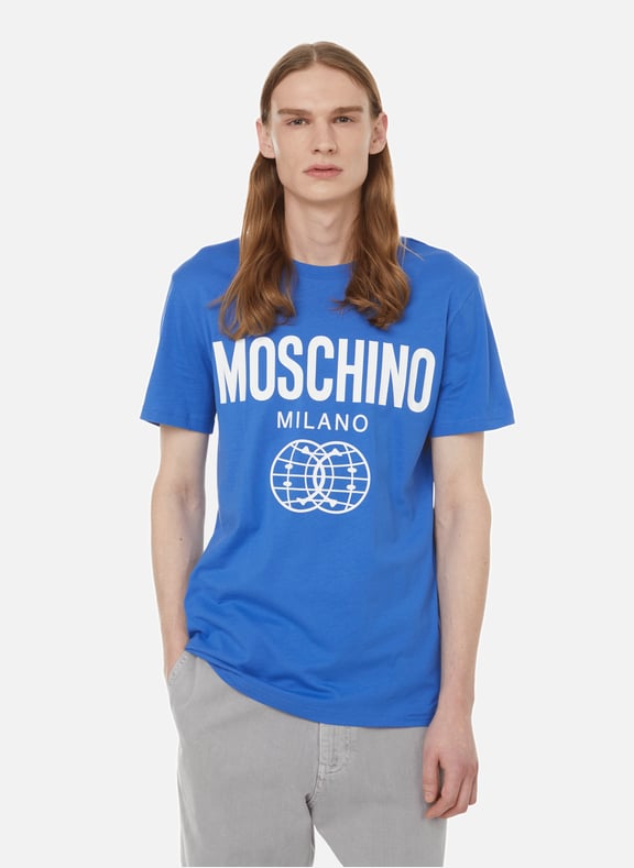 T-shirt Smiley en coton Bleu by MOSCHINO MOSCHINO T-shirt Smiley en coton Bleu