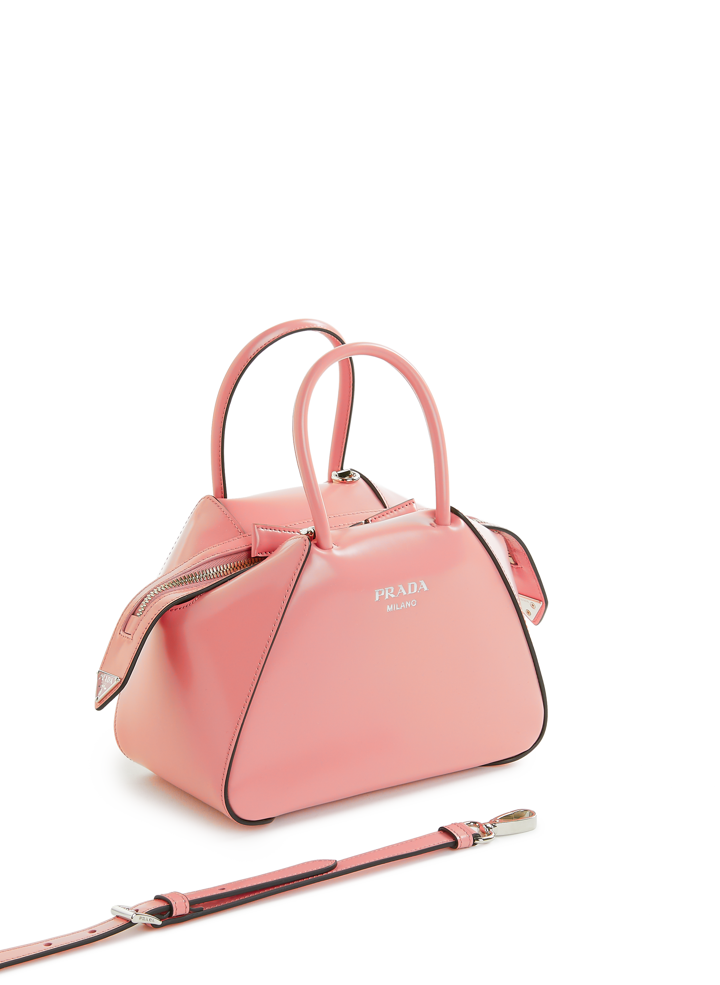 Sac à mains en cuir PRADA Rose