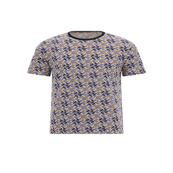 Guess Printed Cotton T-shirt In Brown