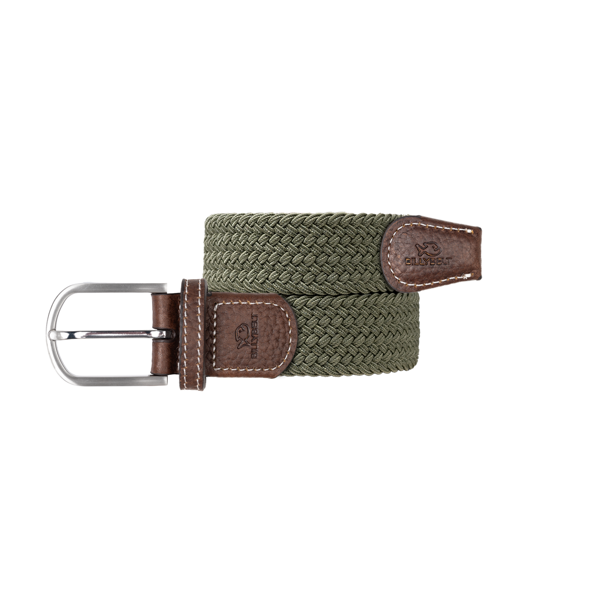 Ceinture tressée élastique unie BILLYBELT Vert