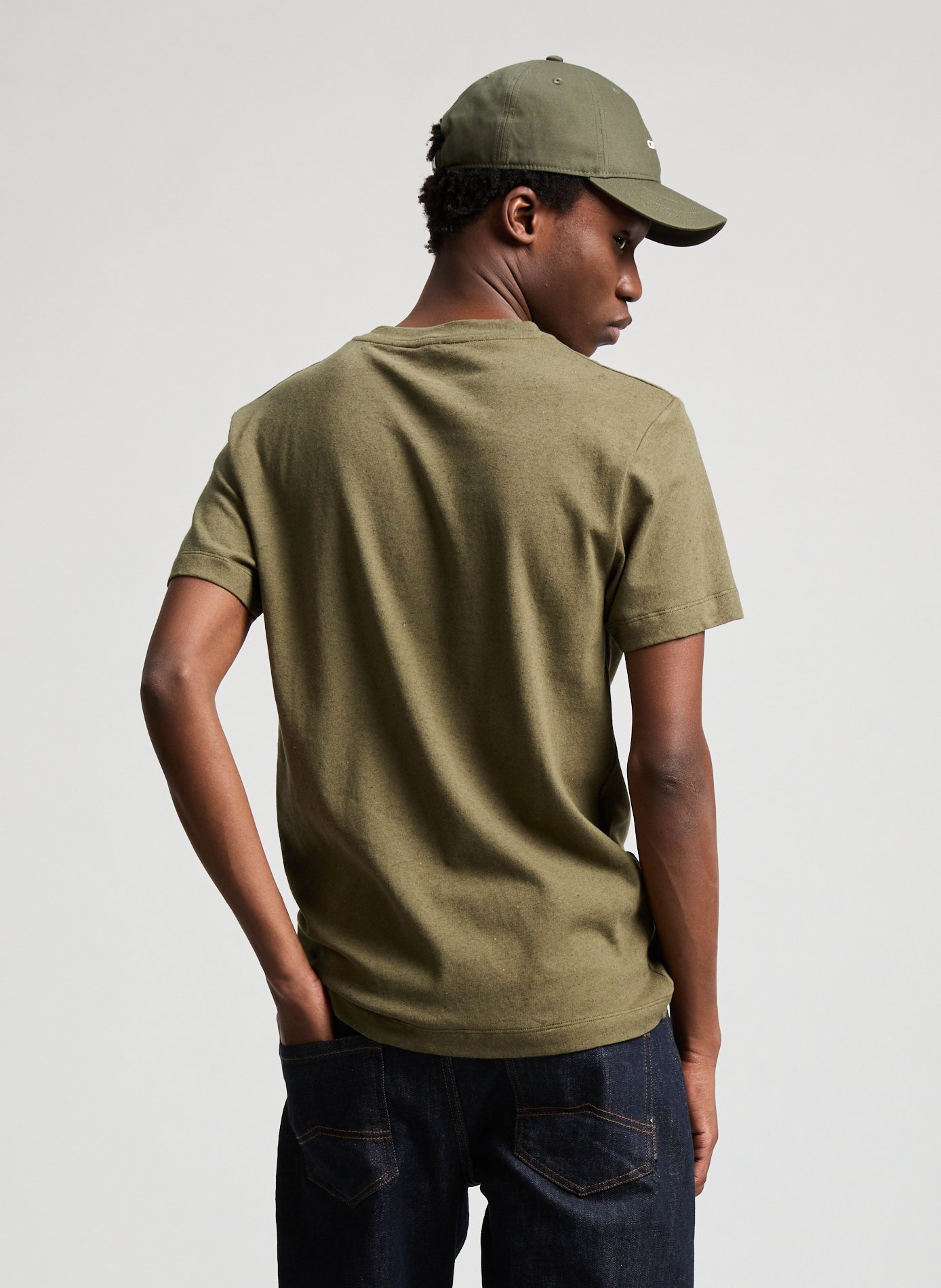 T-shirt en coton et lin AU PRINTEMPS PARIS Kaki