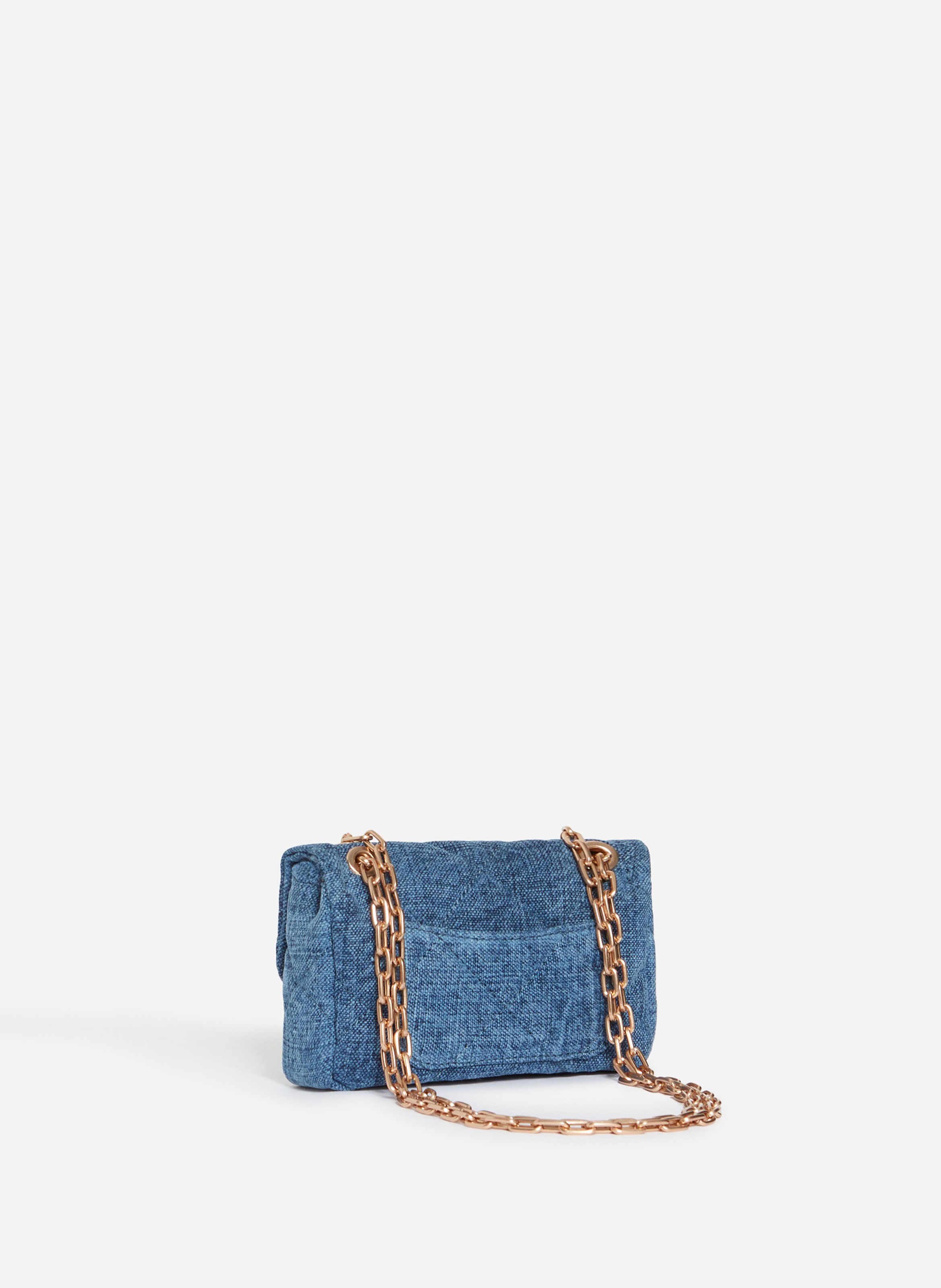 Petit sac moon en lin VANESSA BRUNO Bleu