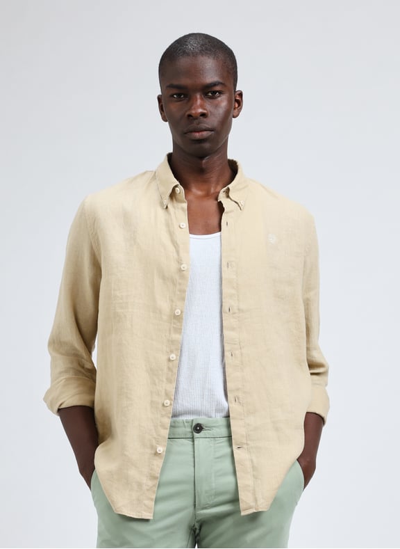 Chemise unie en lin Beige by TIMBERLAND TIMBERLAND Chemise unie en lin Beige