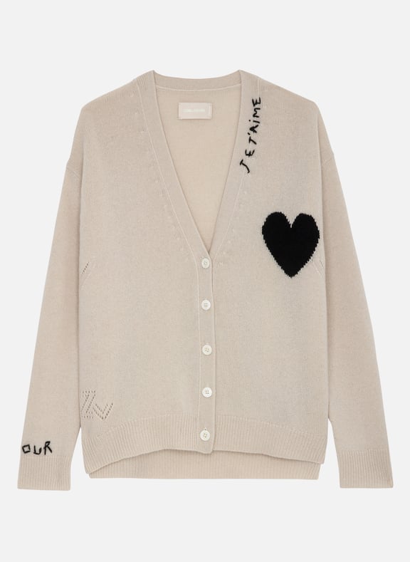 Gilet droit encolure v en cachemire mirka Blanc by ZADIG&VOLTAIRE ZADIG&VOLTAIRE Gilet droit encolure v en cachemire mirka Blanc