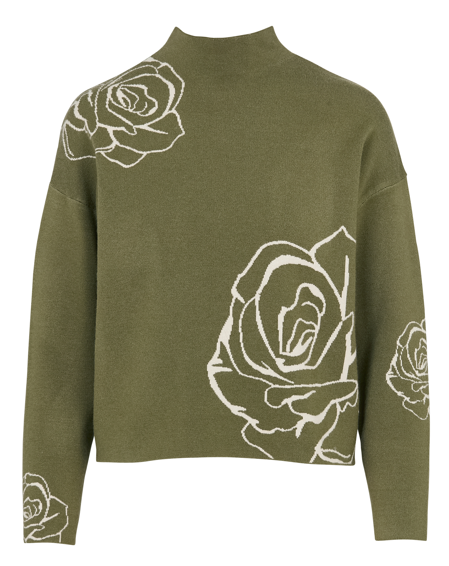 Pull court col montant à motifs IKKS Vert