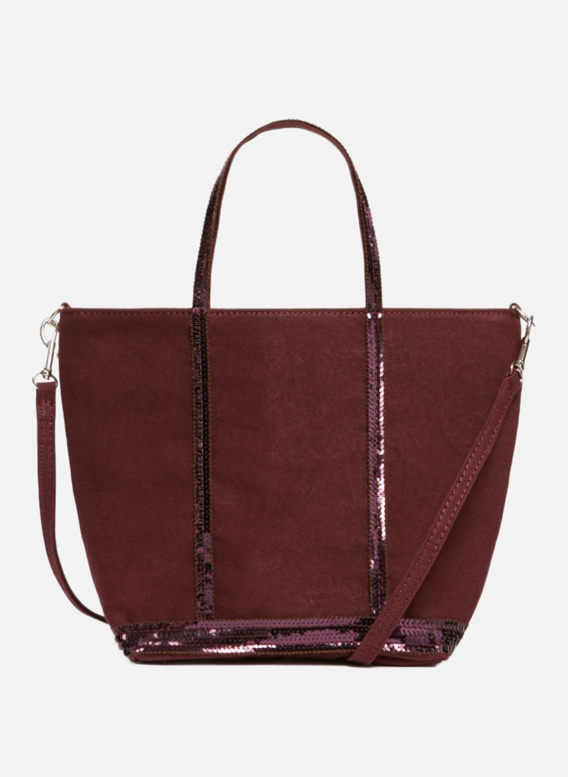 Cabas s zippé en toile  Pourpre