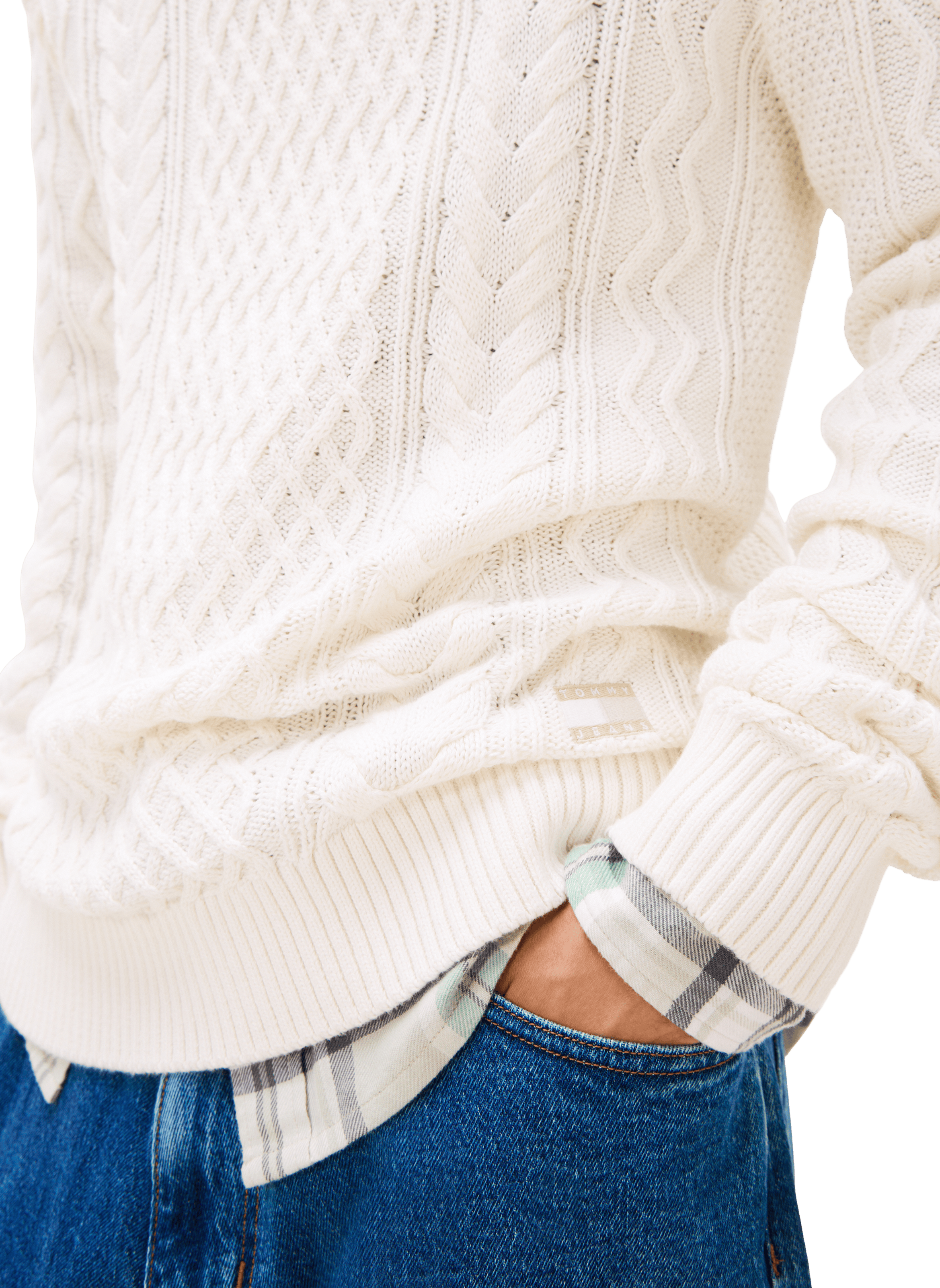 Cable knit jumper TOMMY HILFIGER White