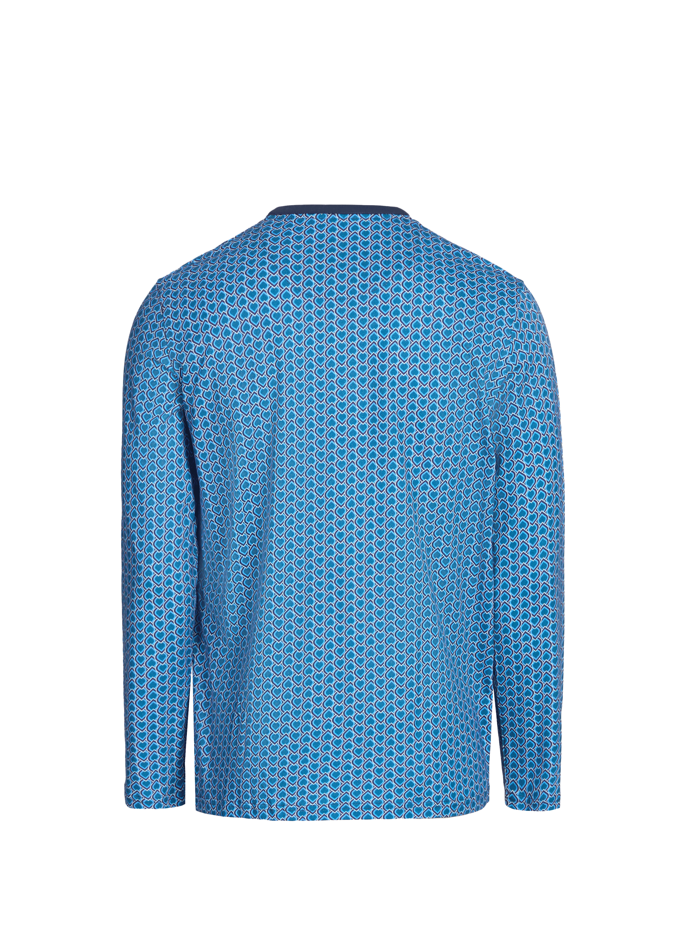 Pyjama long imprimé en coton HOM Bleu