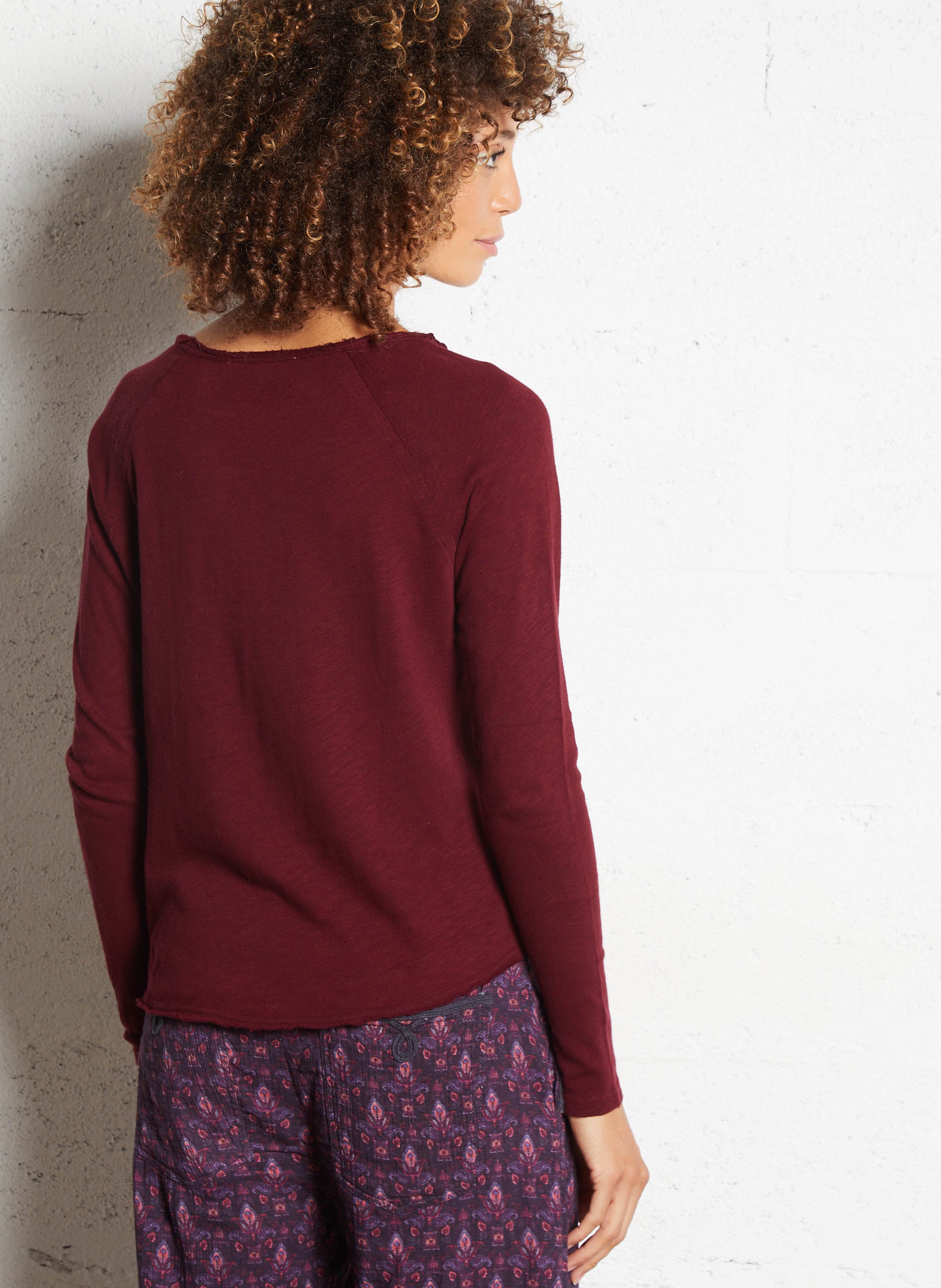 Tee-shirt droit col rond en coton sonoma AMERICAN VINTAGE Rouge