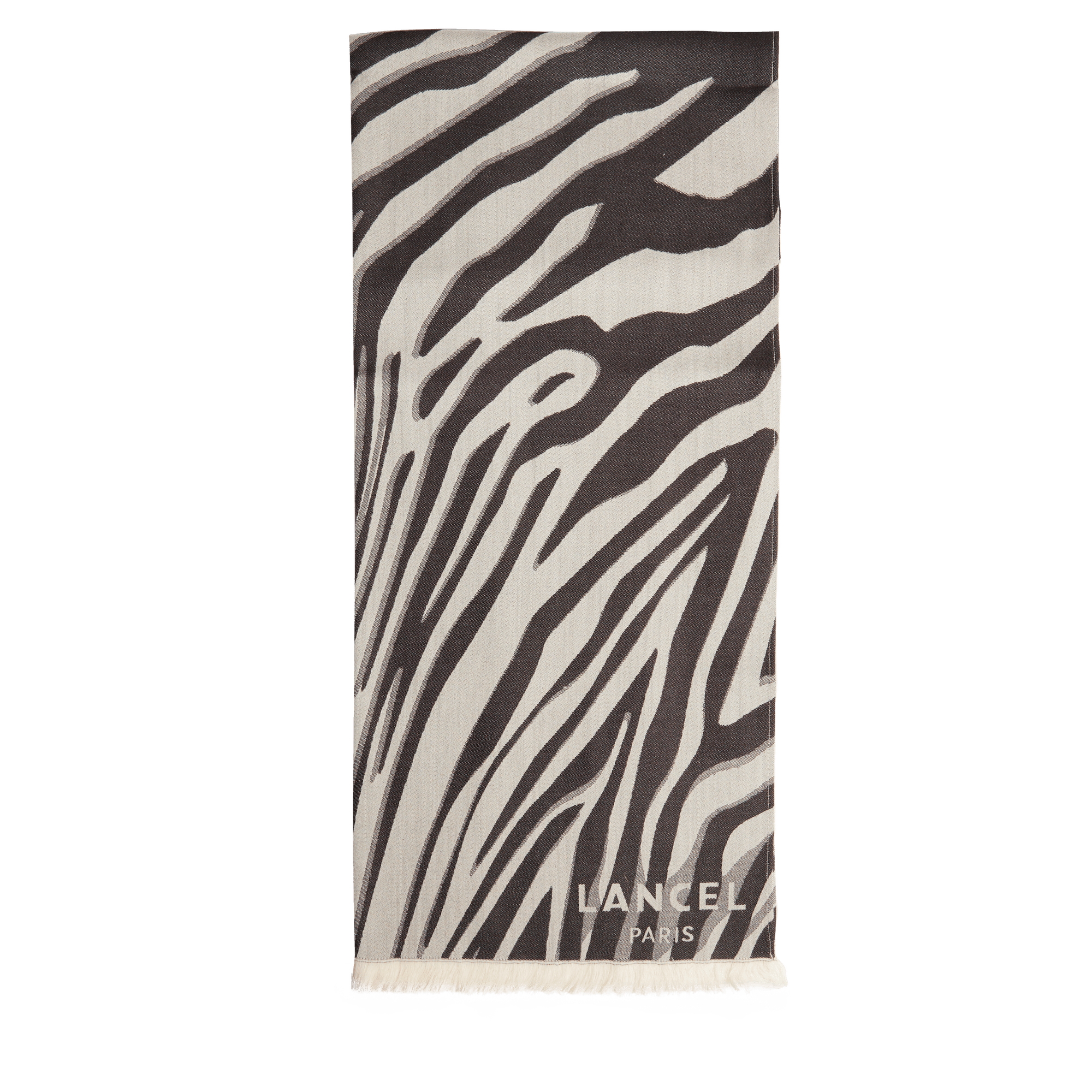 LANCEL Etole 190 motif zebra mania en laine Noir
