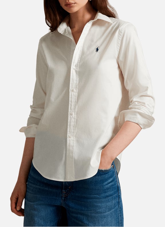 Straight classic collar shirt in cotton Beige by POLO RALPH LAUREN POLO RALPH LAUREN Straight classic collar shirt in cotton Beige
