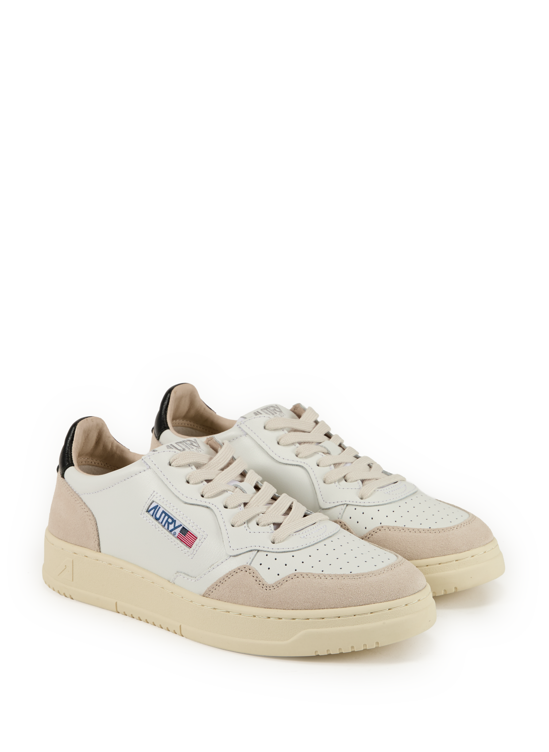 Bi-material sneakers AUTRY White