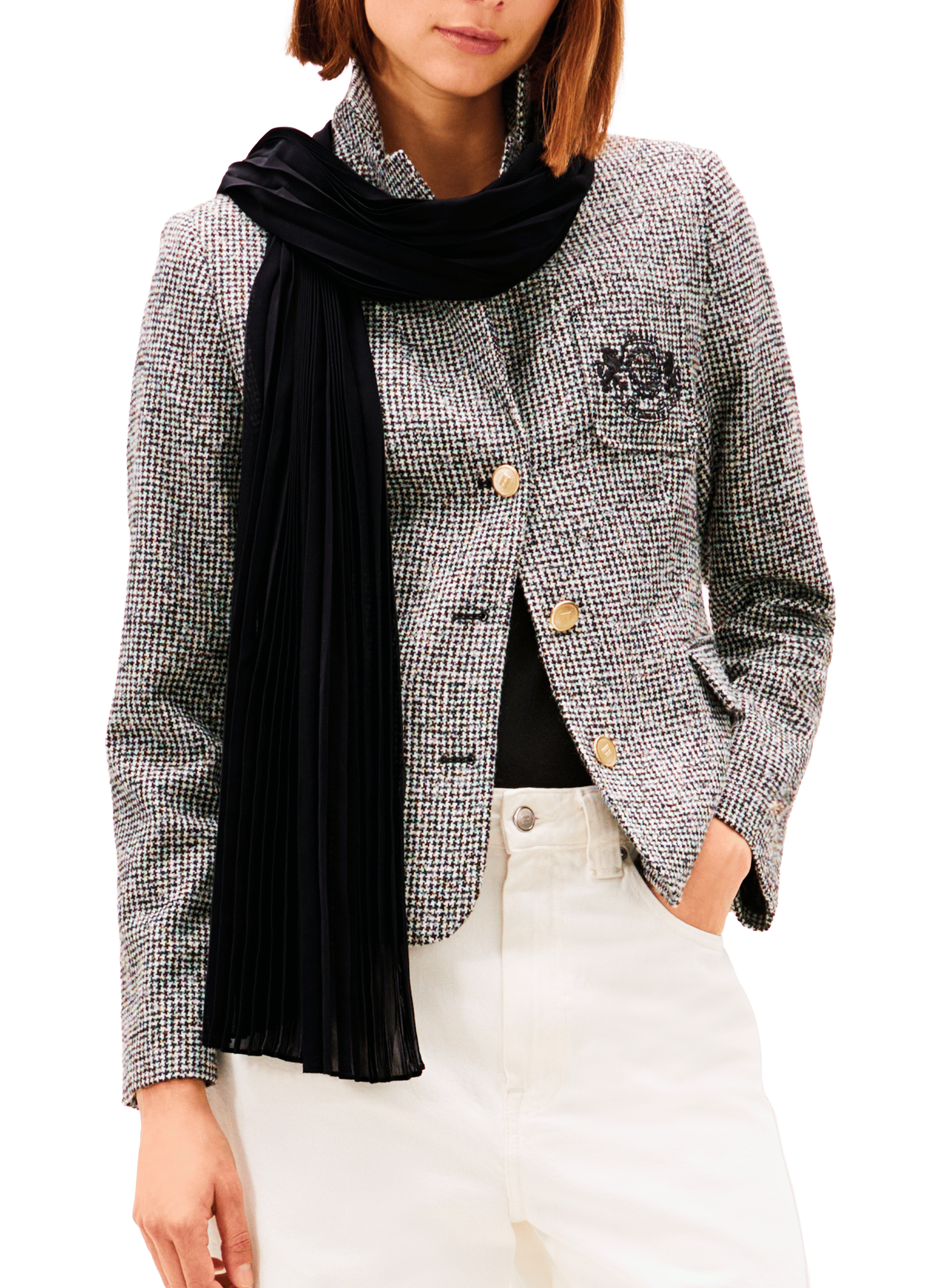 Echarpe à rayures  TOMMY HILFIGER Noir