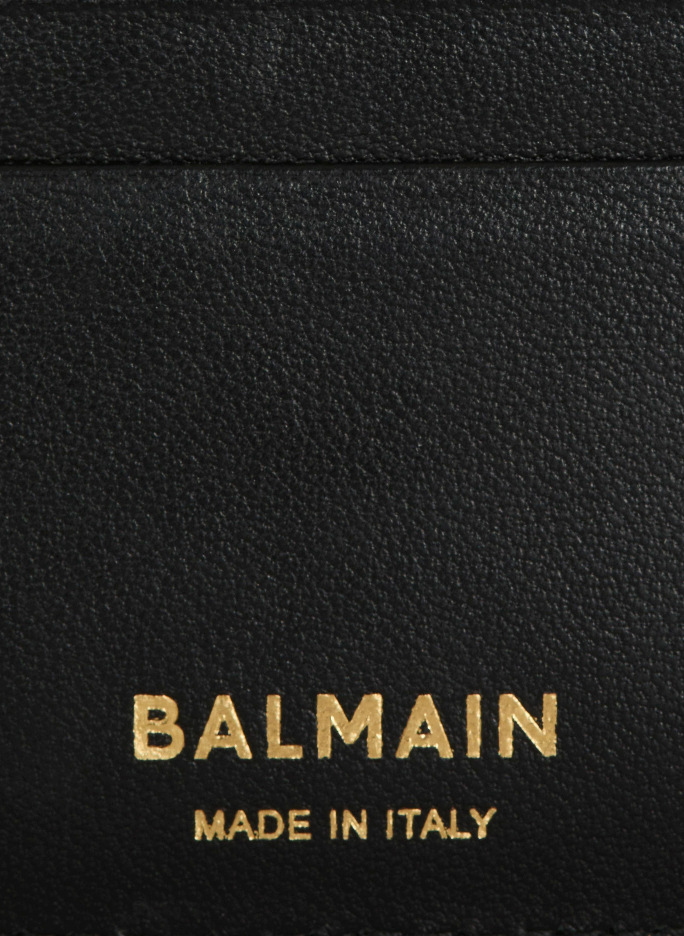 Porte-cartes anthem en cuir de veau BALMAIN Noir