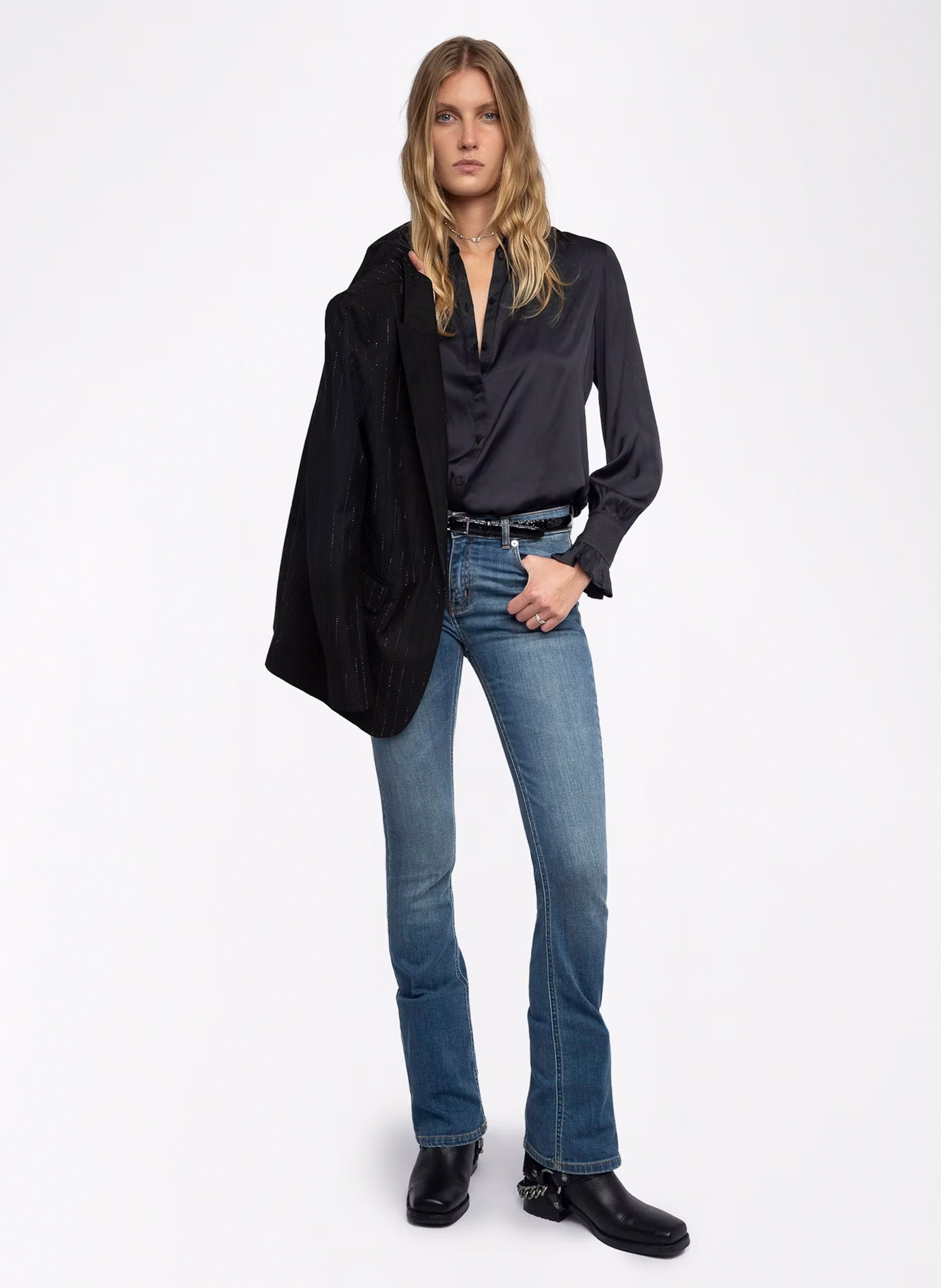 Chemise droite satinée thely ZADIG&VOLTAIRE Noir