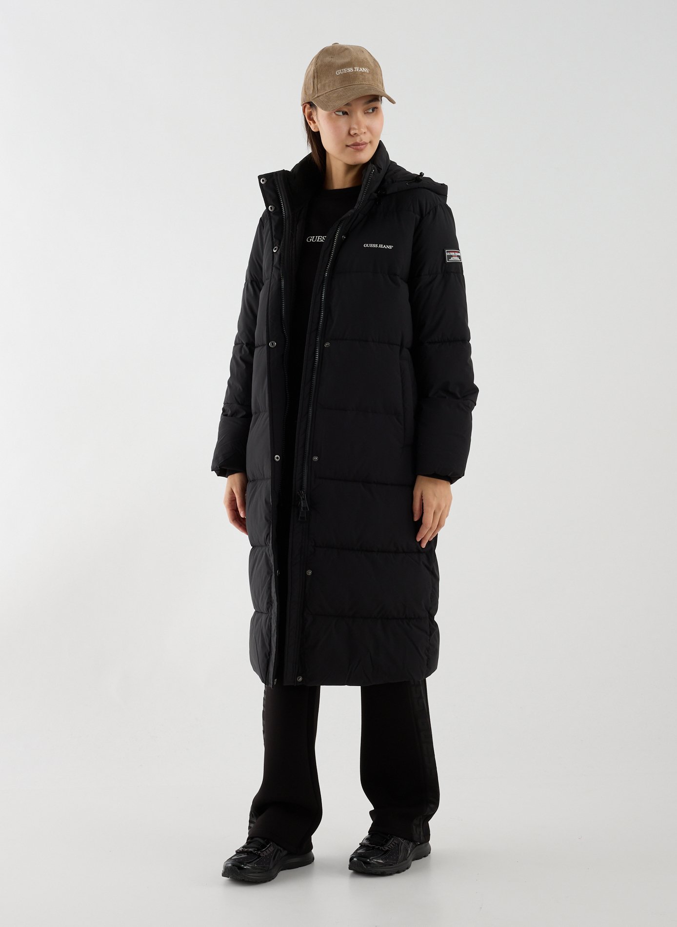 Manteau droit col montant GUESS Noir