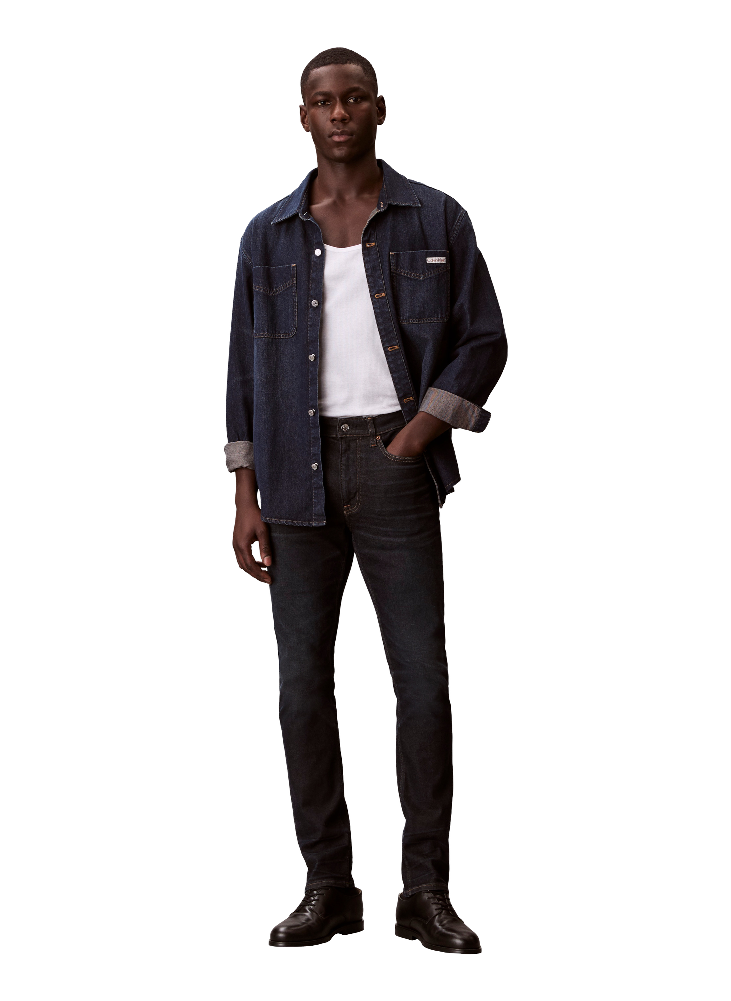 Cotton-blend skinny jeans CALVIN KLEIN Blue