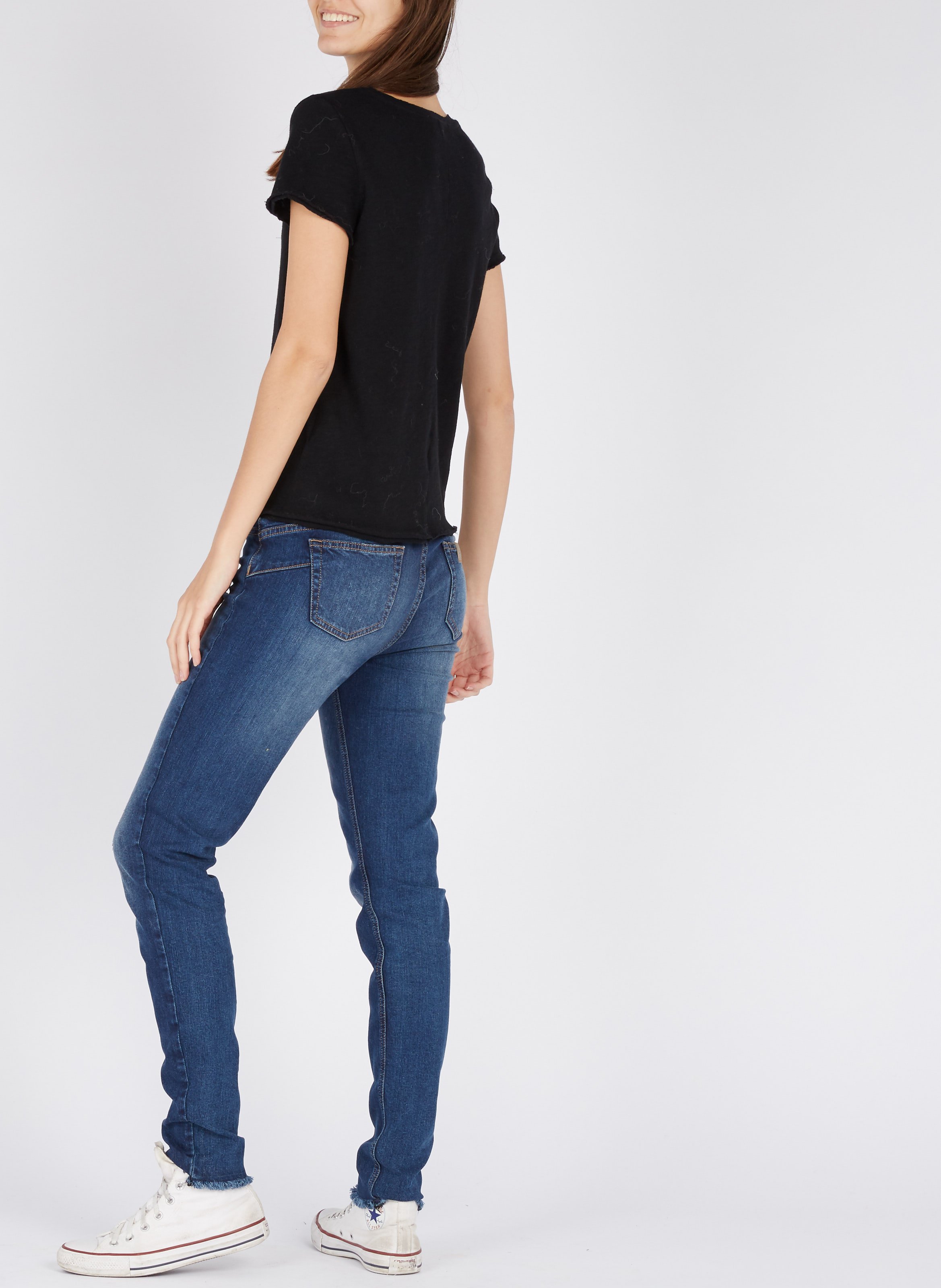 Tee-shirt col v en coton sonoma AMERICAN VINTAGE Noir