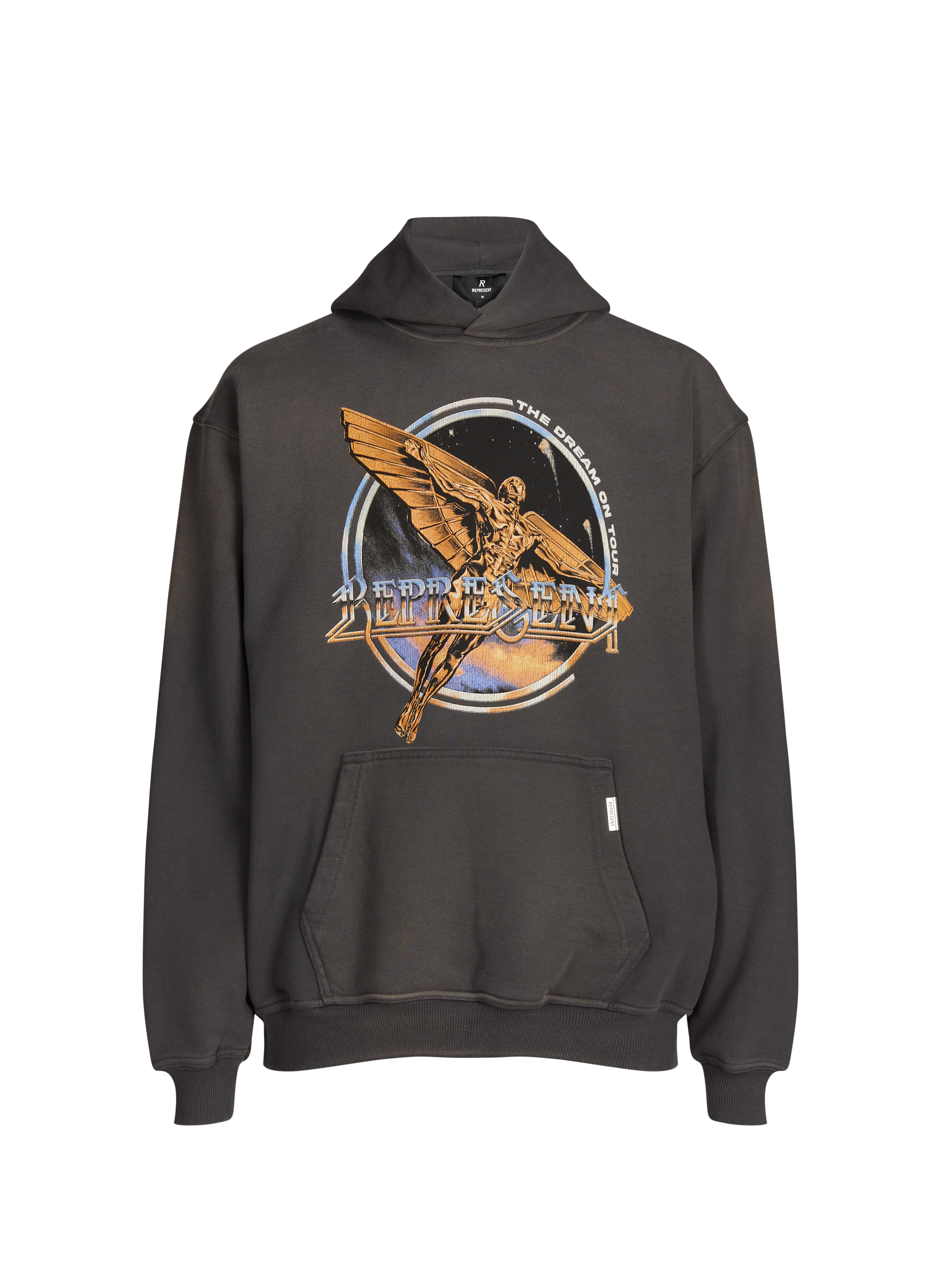 Printed cotton hoodie sweatshirt REPRESENT Grey