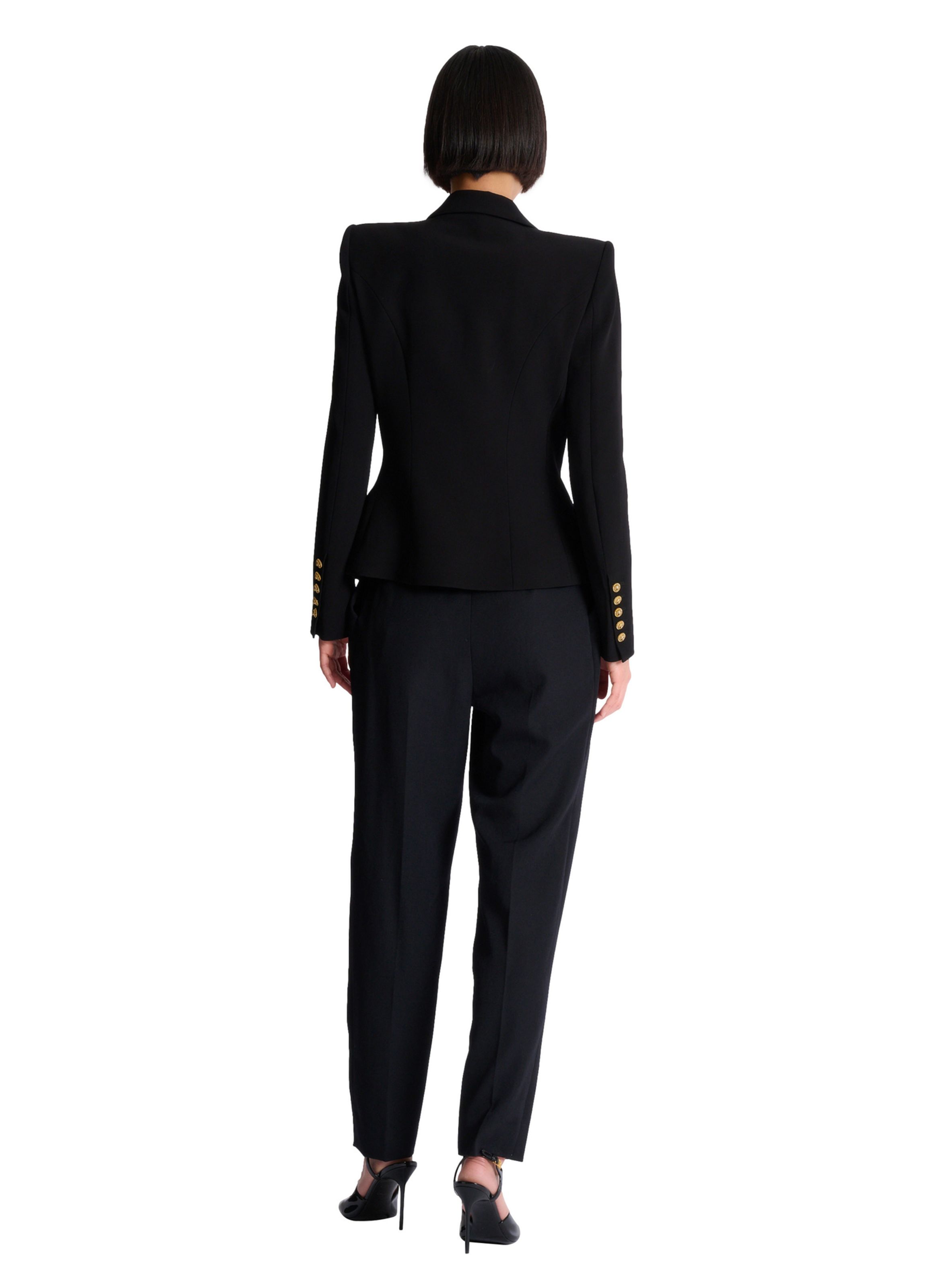 Veste 6 boutons en jacquard croco BALMAIN Noir