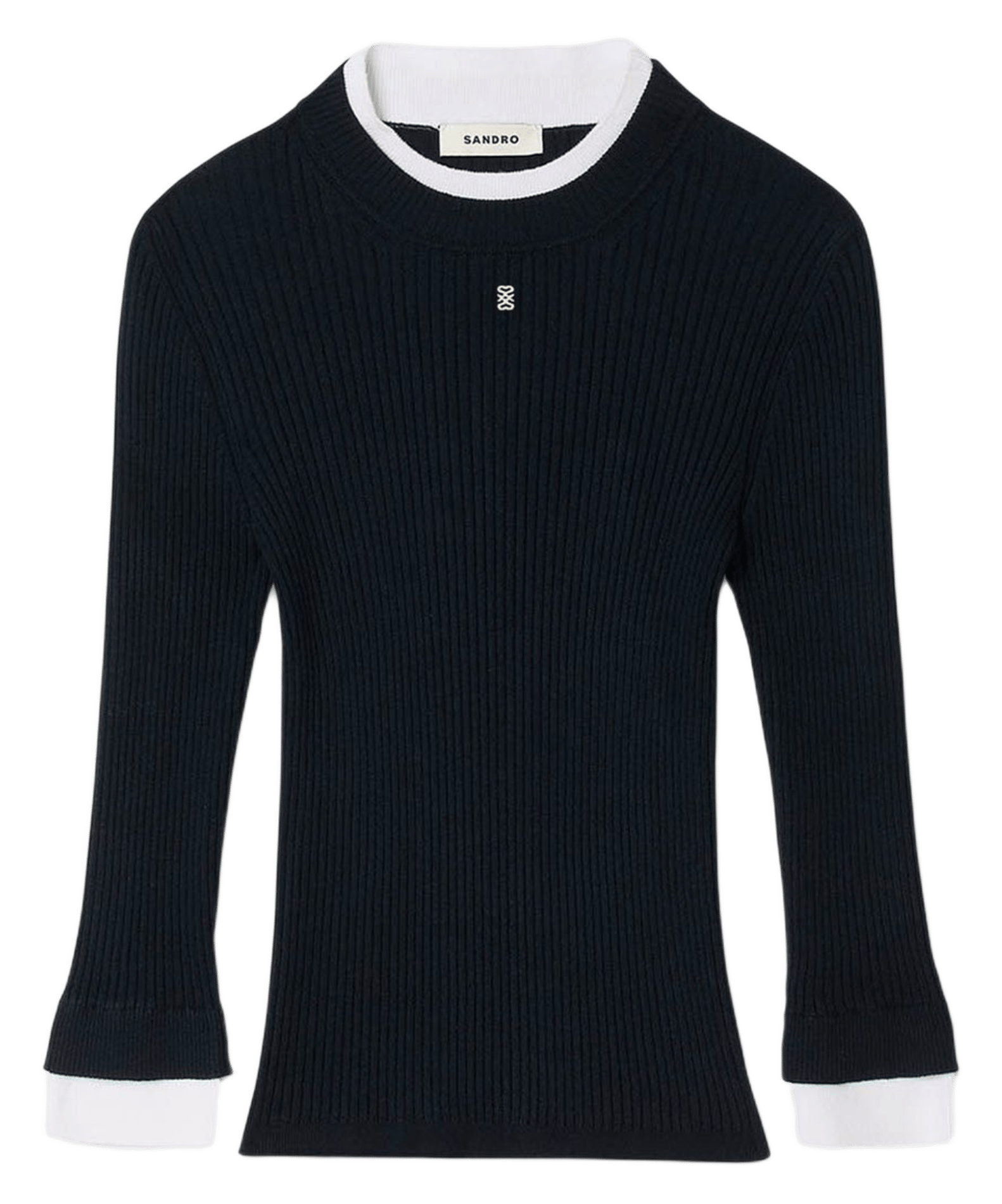 Pull col rond SANDRO Bleu
