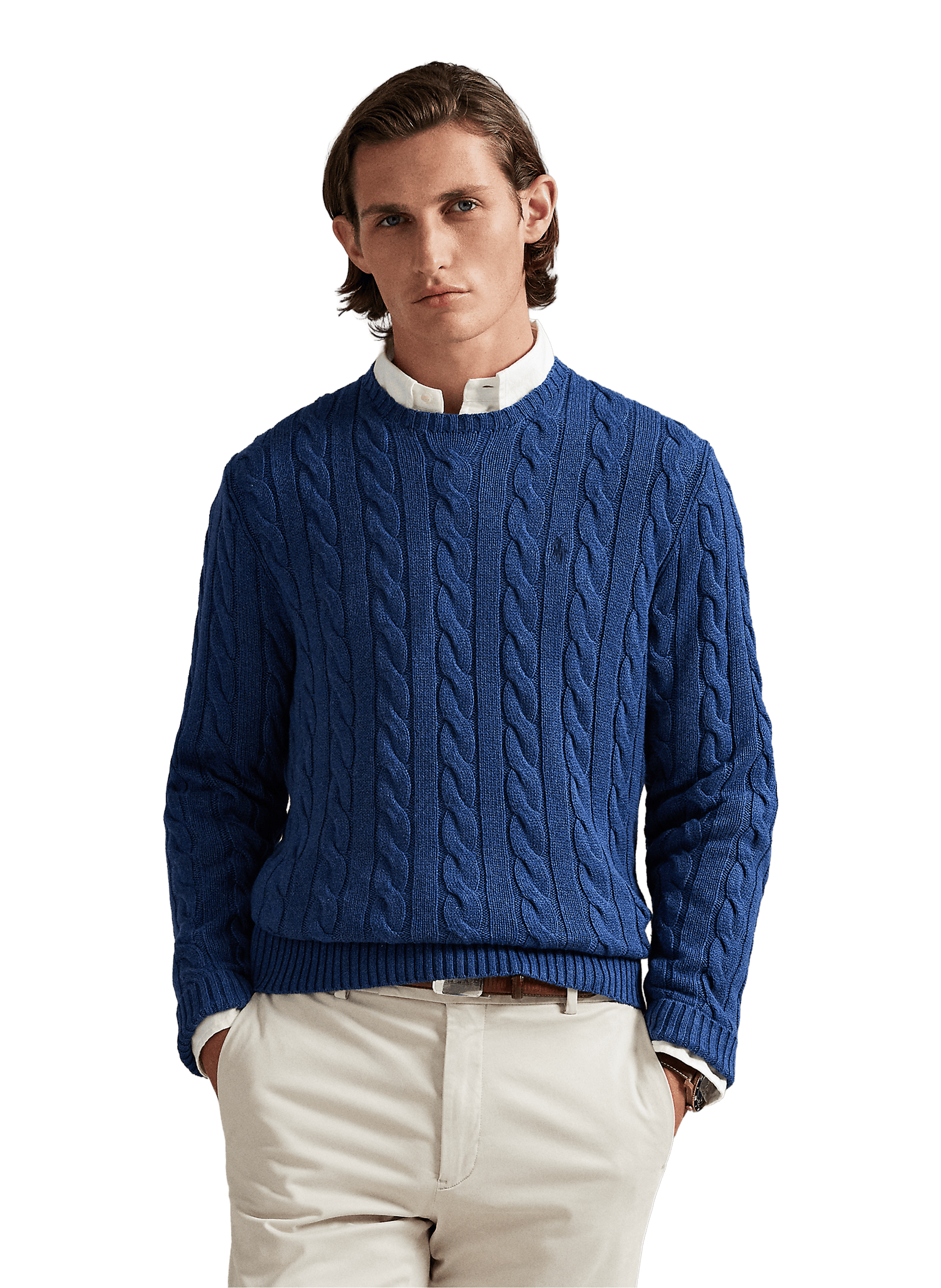 Pull en maille torsadé POLO RALPH LAUREN Bleu