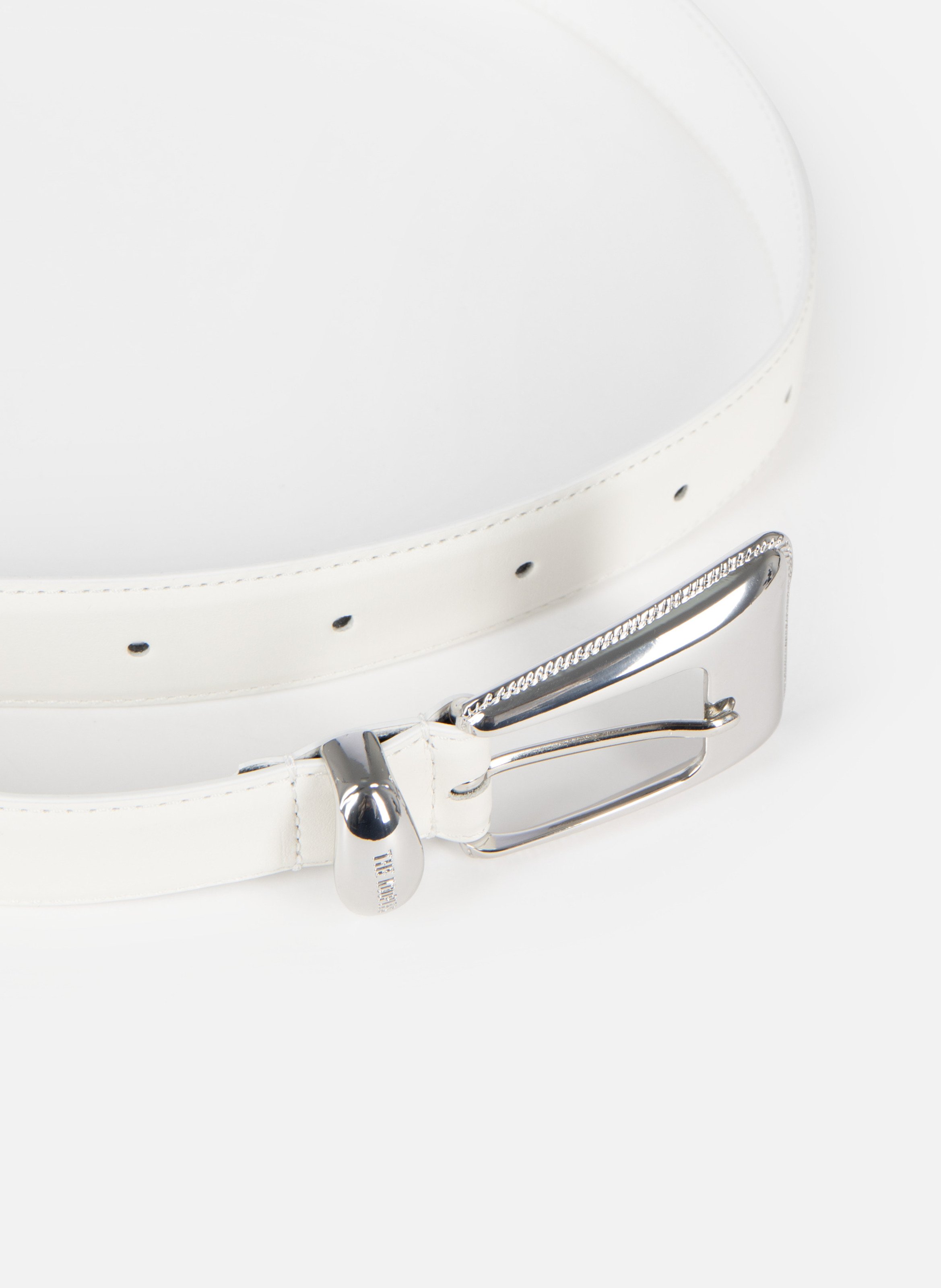 Ceinture boucle western dorée en cuir THE KOOPLES Beige