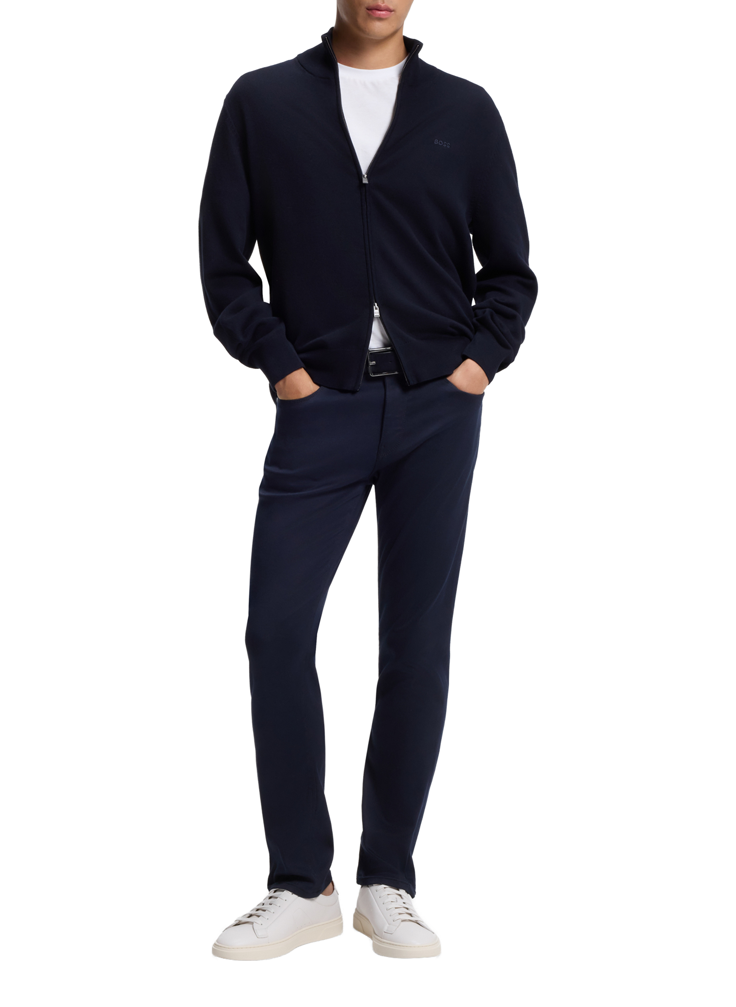 Baskets basses Kieran en cuir de vache HUGO BOSS Blanc