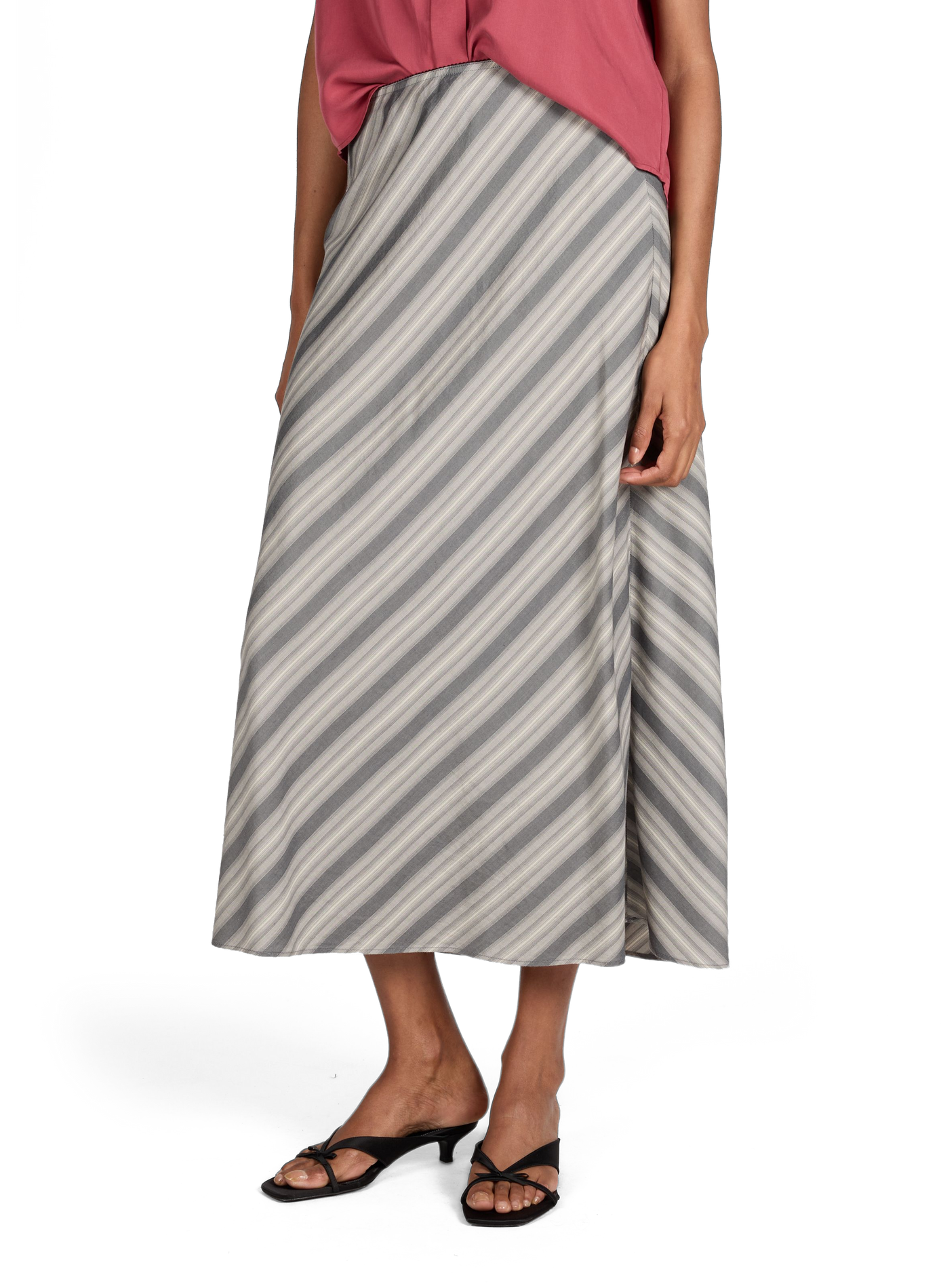 Jupe longue à rayures SAMSOE SAMSOE Gris